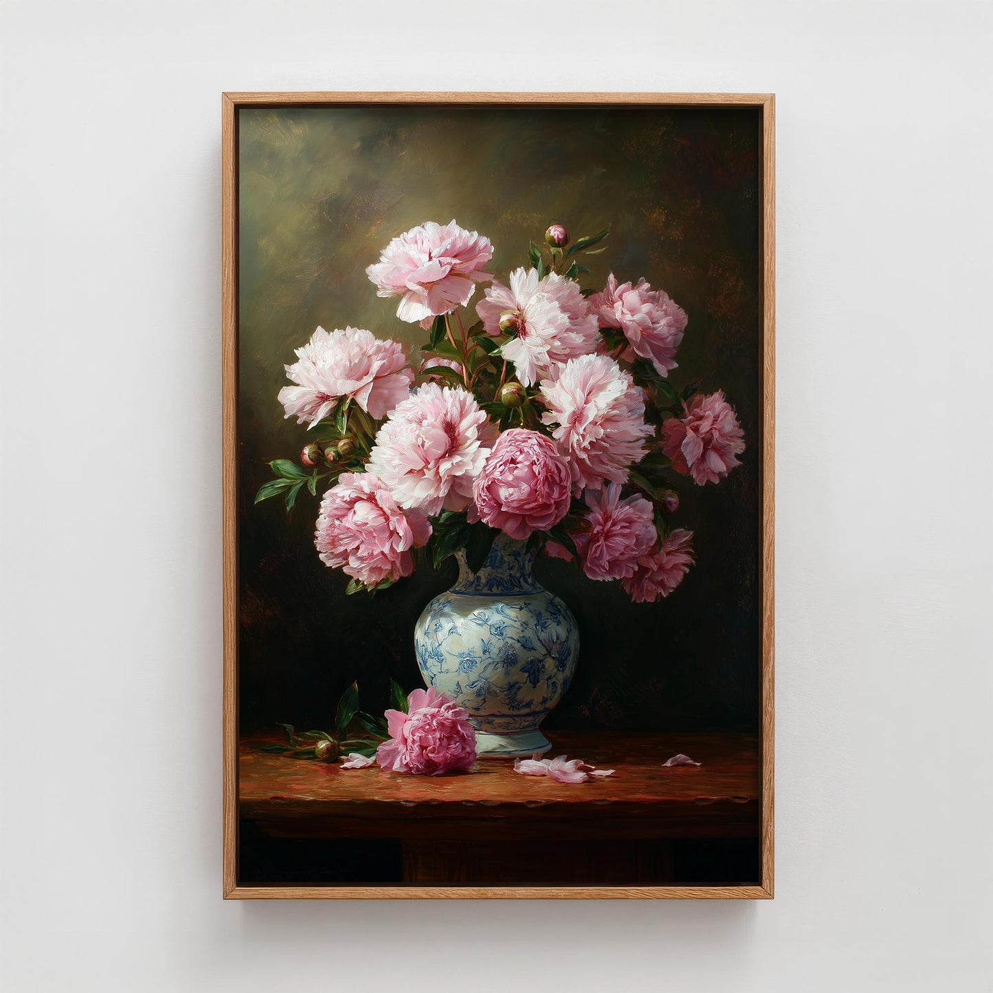 Peony Oil Painting Print | Vintage Still Life Poster | Antique Floral Vase Art Print | Old Masters Style Home Decor V2 1/3