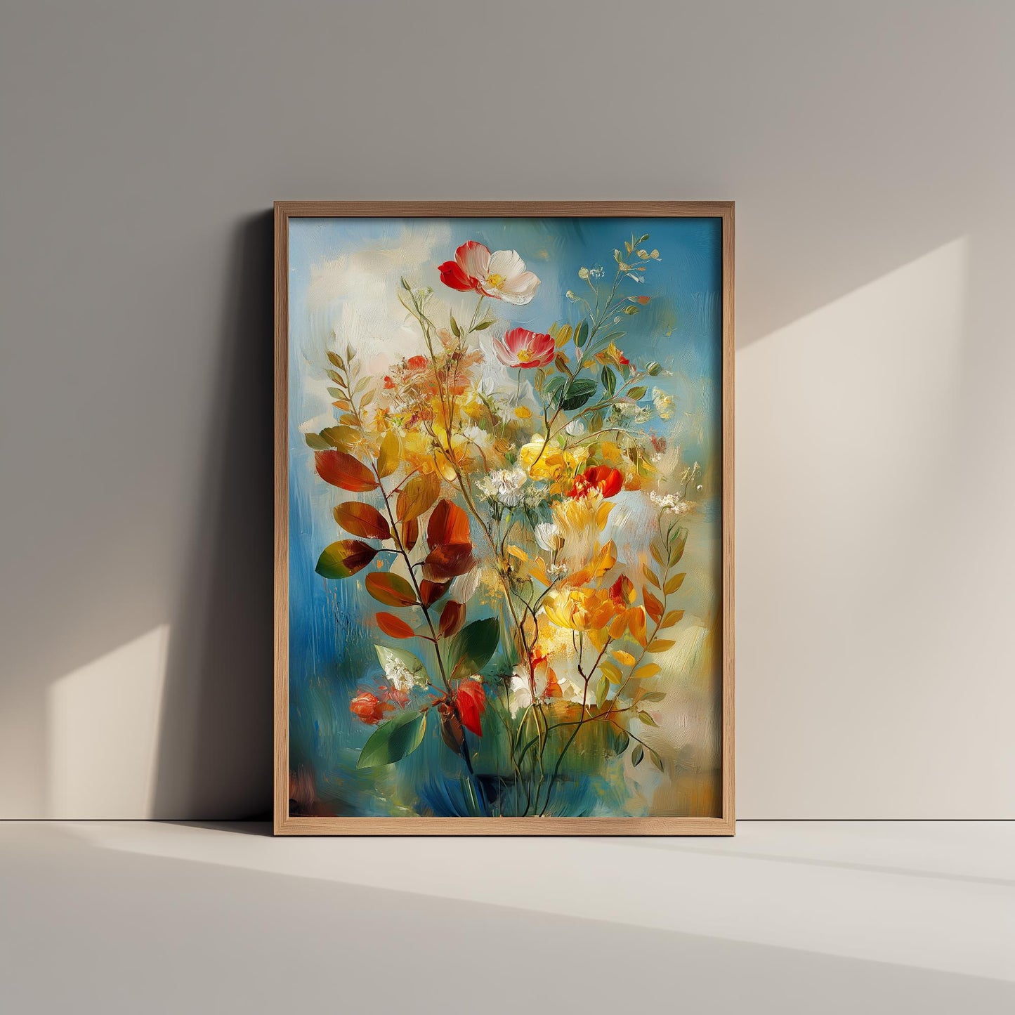 Dreamy Photographic Floral Display Art Print | Yellow Wildflower Bouquet Poster | Painterly Botanical Painting Wall Decor 2/3