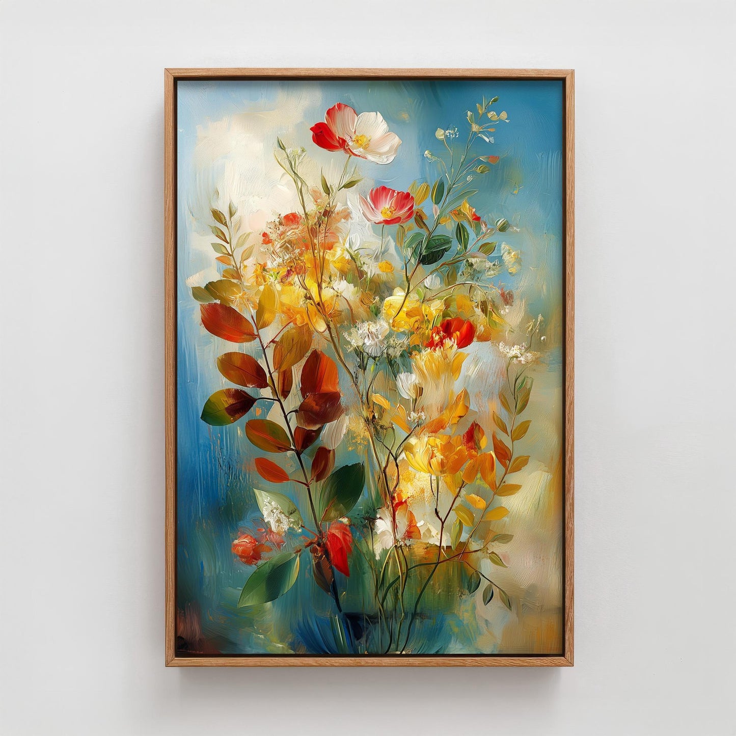 Dreamy Photographic Floral Display Art Print | Yellow Wildflower Bouquet Poster | Painterly Botanical Painting Wall Decor 2/3