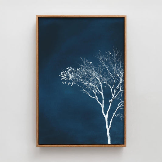 The Blue Crescent Moon Art Print | Crescent Moon Wall Poster | Dark Celestial Decor | Lunar Painting 3/3