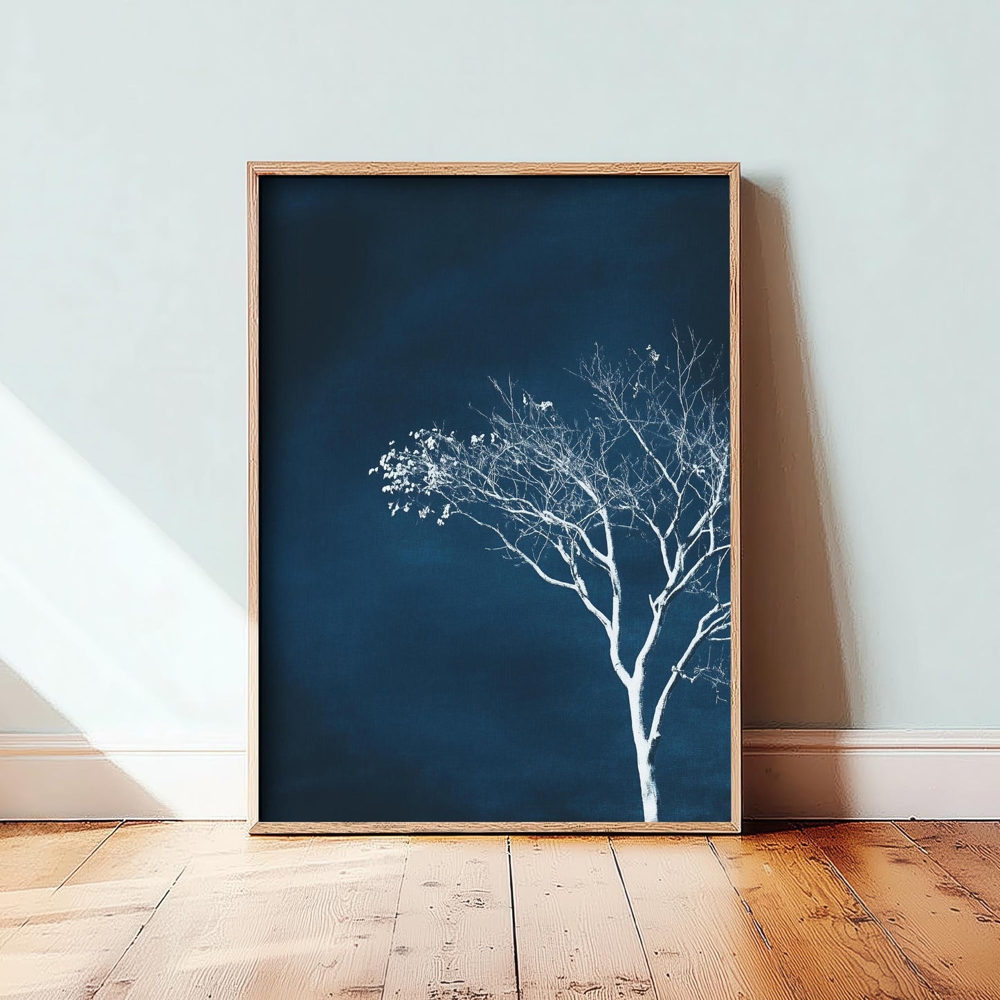 The Blue Crescent Moon Art Print | Crescent Moon Wall Poster | Dark Celestial Decor | Lunar Painting 3/3