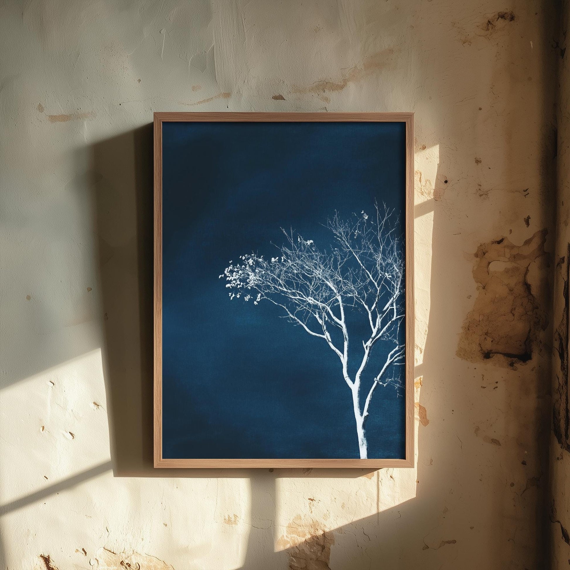 The Blue Crescent Moon Art Print | Crescent Moon Wall Poster | Dark Celestial Decor | Lunar Painting 3/3