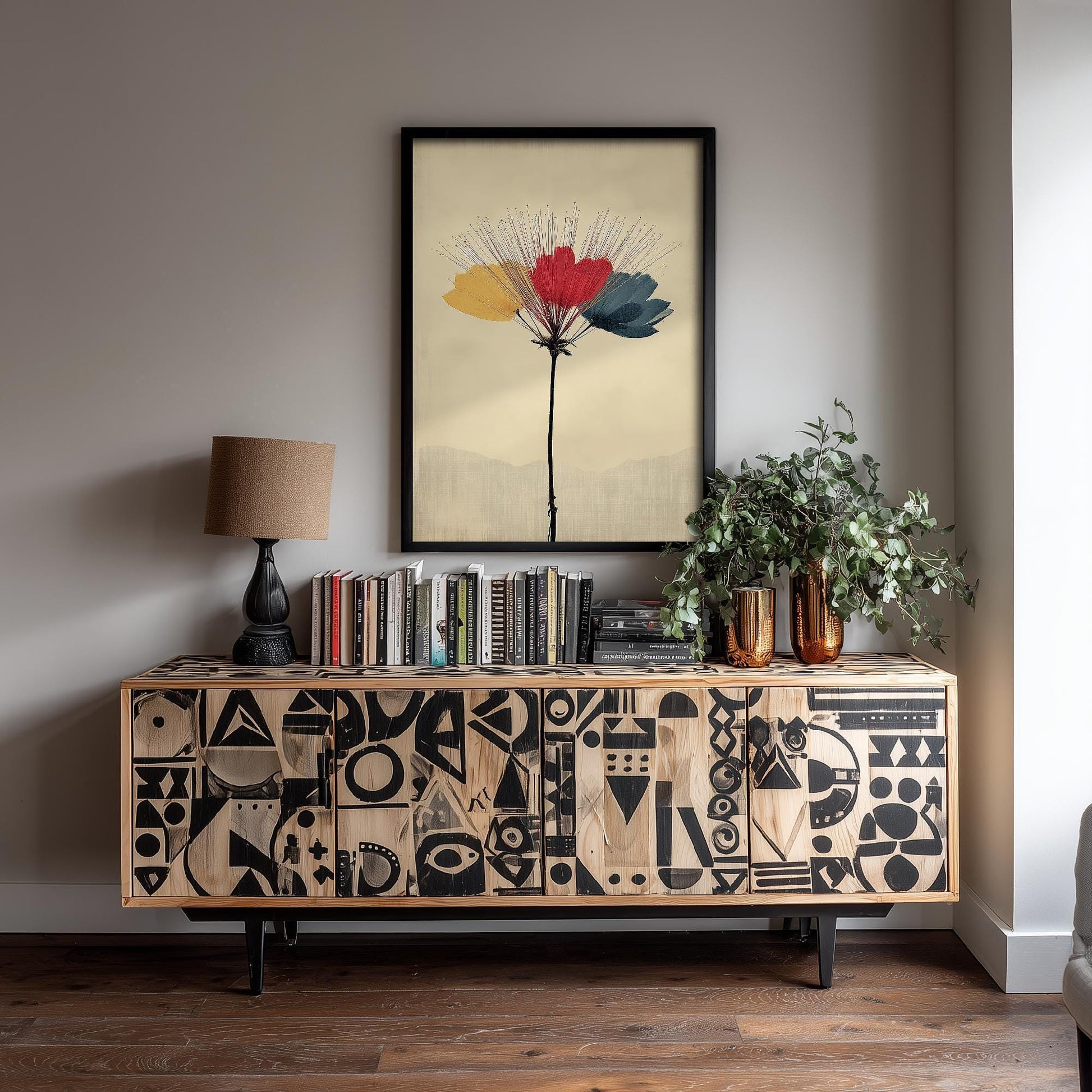 Vintage Rainbow Orchid Art Print V2 | Branching Orchid Stems Poster | Japanese Japandi Botanical Painting Zen Decor 3/3