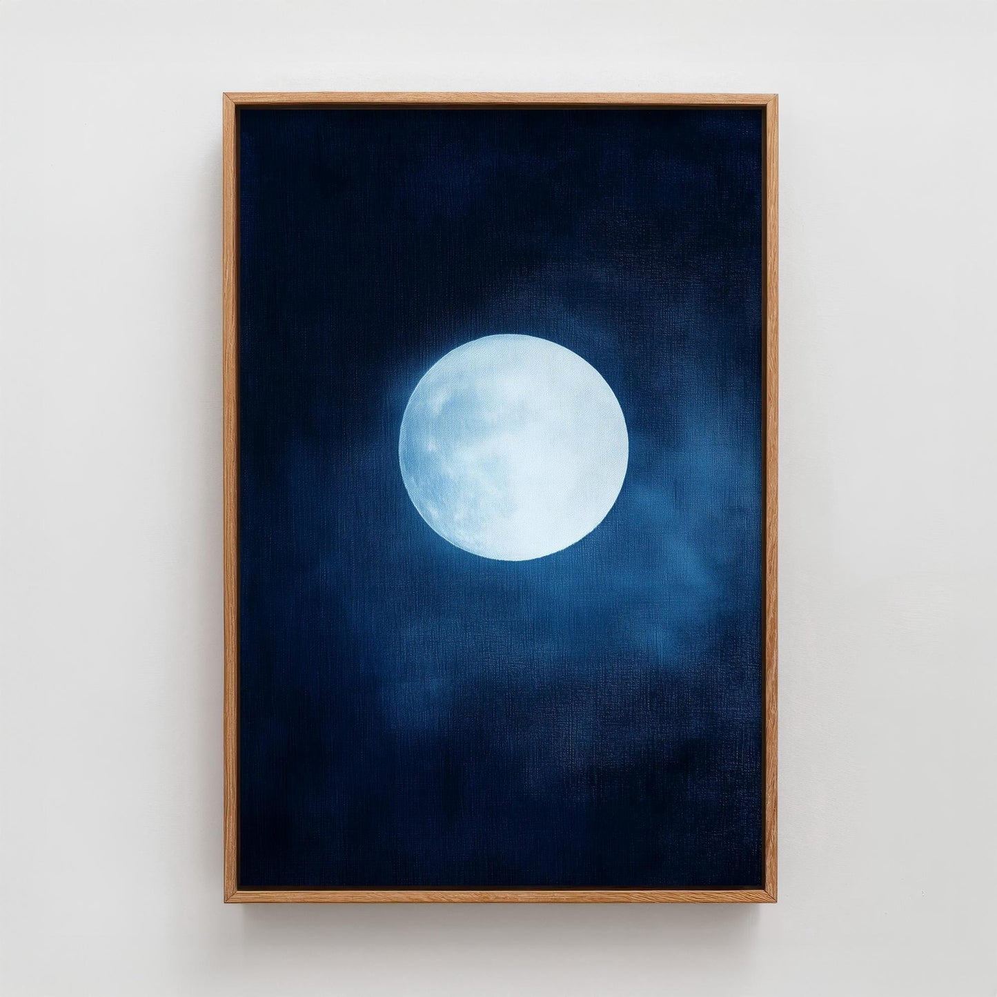 Blue Moon Art Print | Space Astronomy Wall Poster | Dark Celestial Decor | Lunar Painting 2/3