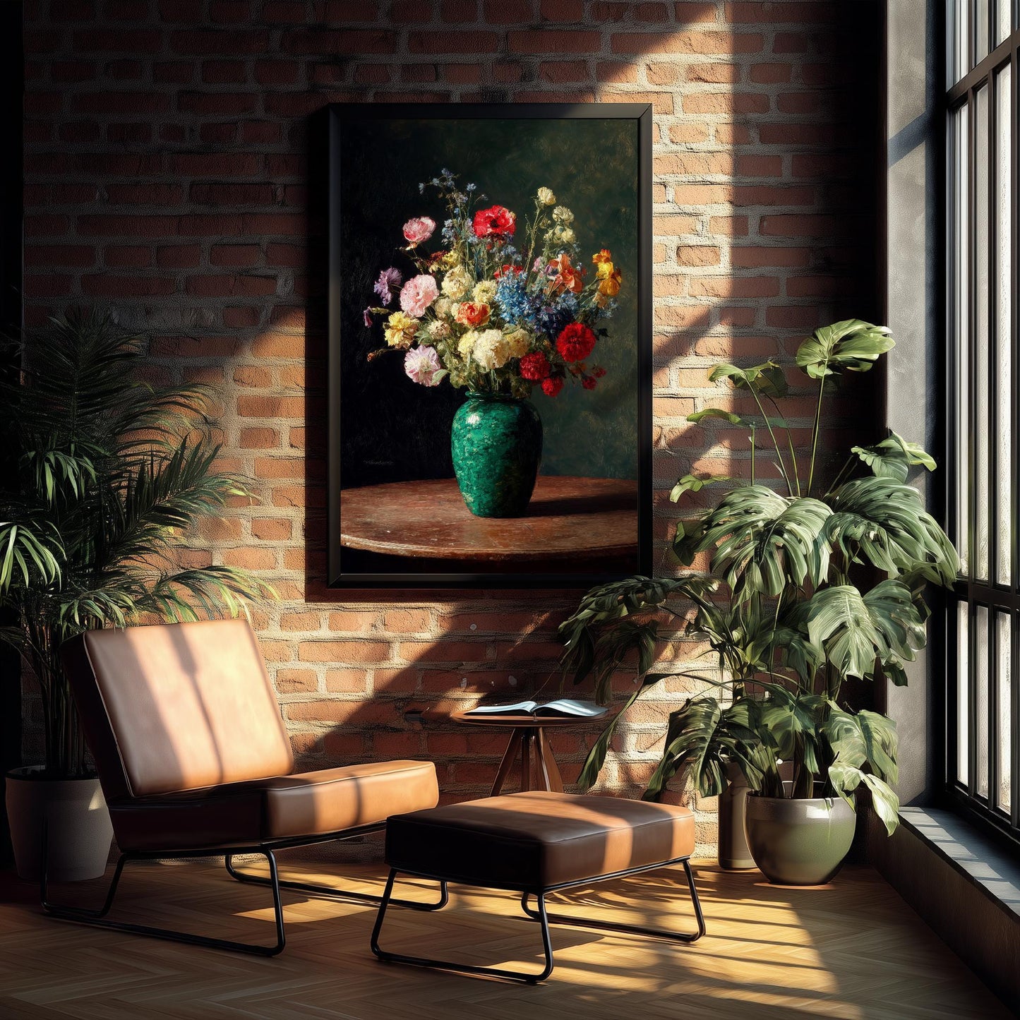 Peony Oil Painting Print | Moody Floral Still Life | Dark Academia Bedroom Decor | Romantic Botanical Wall Art V1 2/3