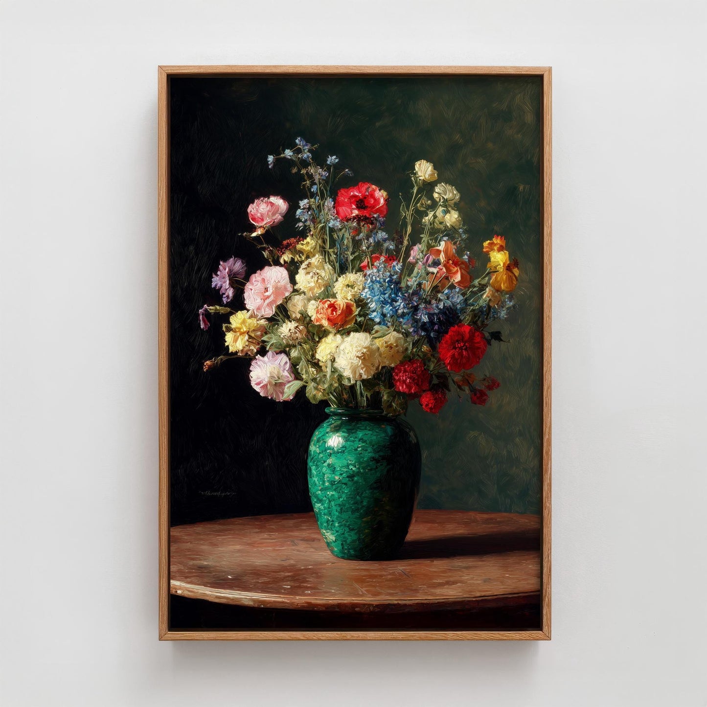 Peony Oil Painting Print | Moody Floral Still Life | Dark Academia Bedroom Decor | Romantic Botanical Wall Art V1 2/3