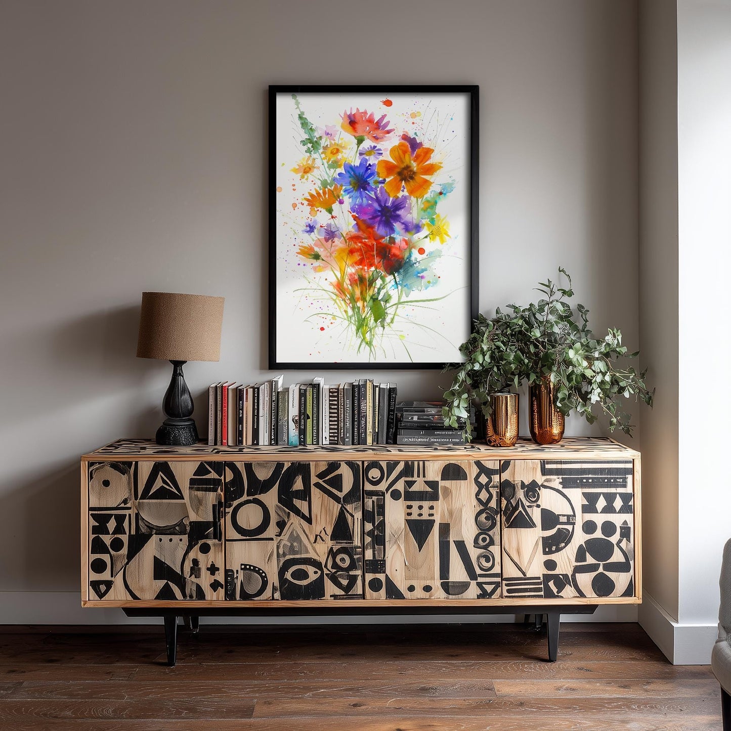 Emotive Watercolour Flower Print V10 - Tokyo Ota Flower Market Floral Bouquet Painting - Photo Poster Wall Art Gift Fauna Wildflower 2/3