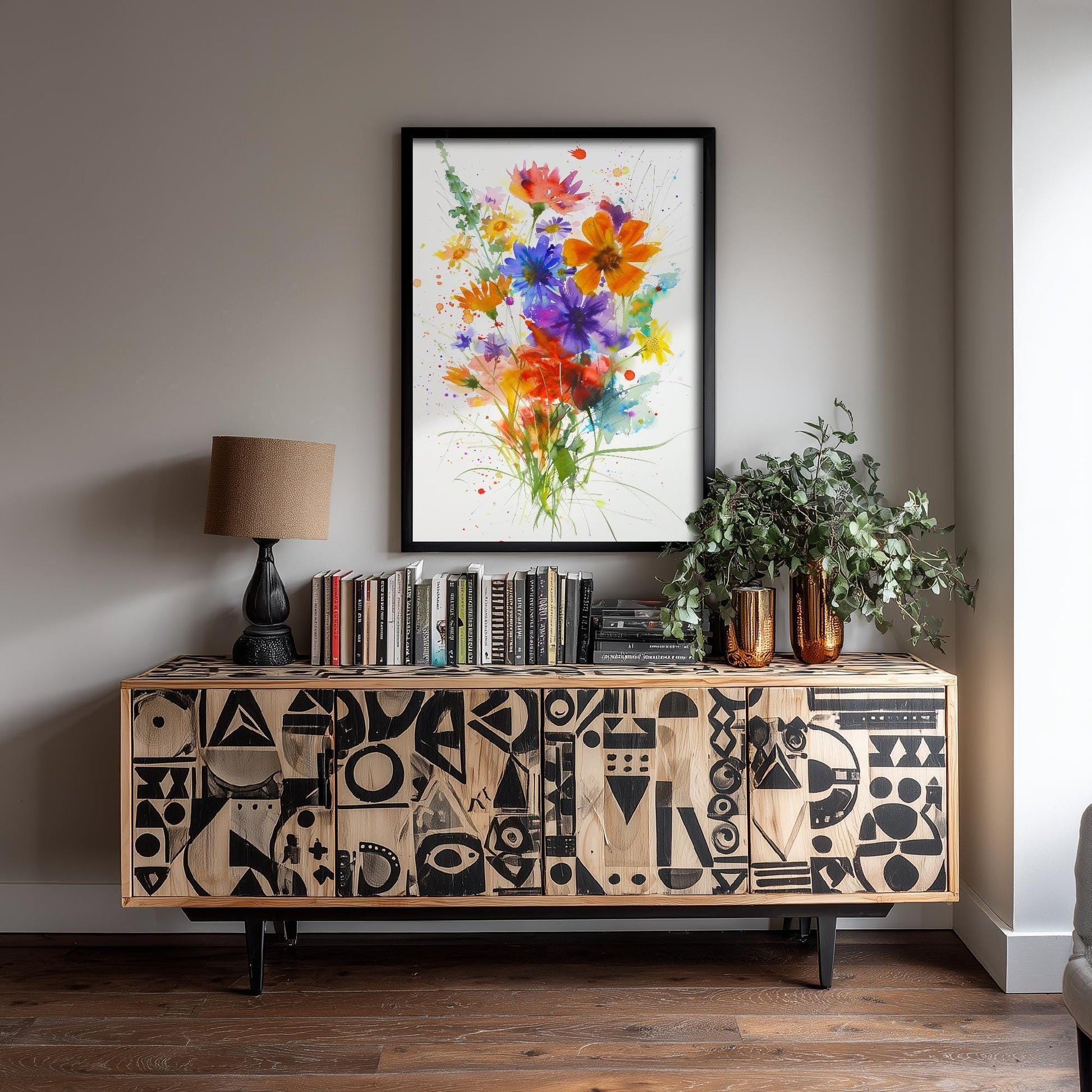 Emotive Watercolour Flower Print V10 - Tokyo Ota Flower Market Floral Bouquet Painting - Photo Poster Wall Art Gift Fauna Wildflower 2/3