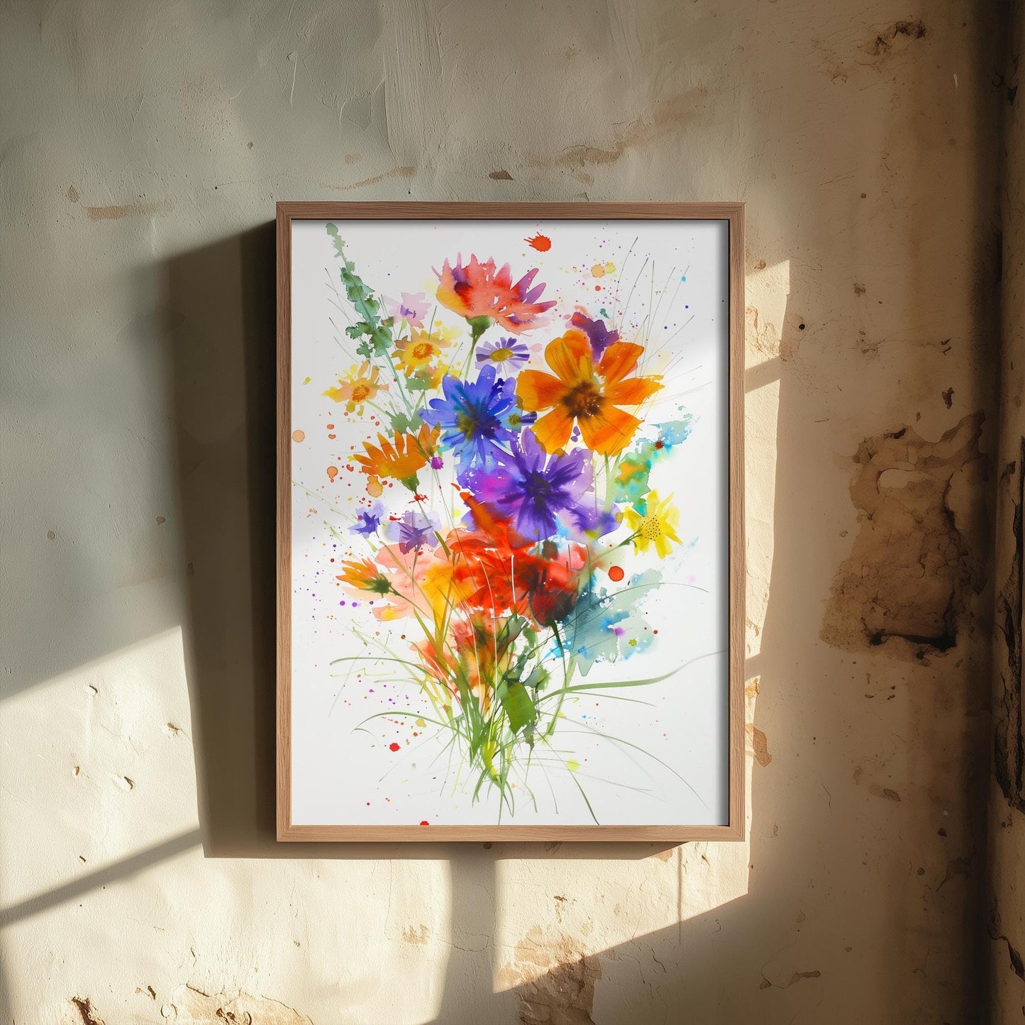 Emotive Watercolour Flower Print V10 - Tokyo Ota Flower Market Floral Bouquet Painting - Photo Poster Wall Art Gift Fauna Wildflower 2/3