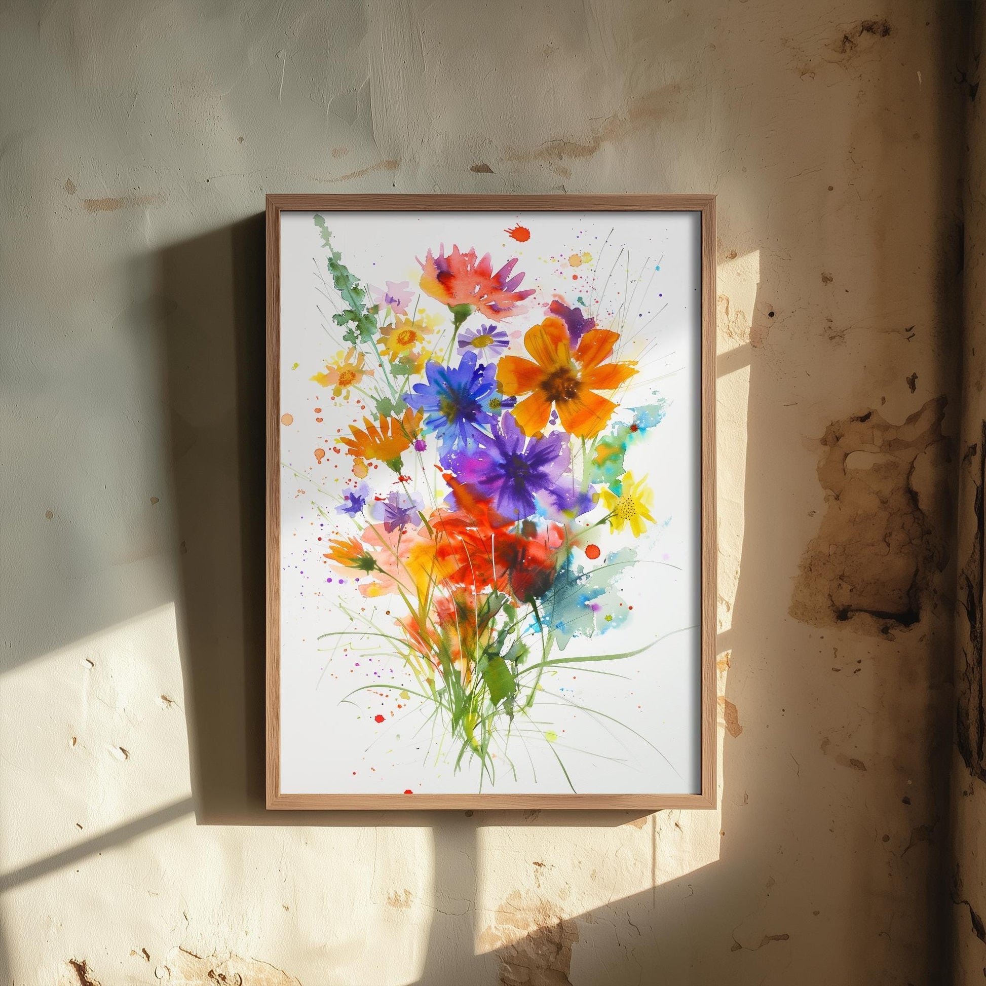 Emotive Watercolour Flower Print V10 - Tokyo Ota Flower Market Floral Bouquet Painting - Photo Poster Wall Art Gift Fauna Wildflower 2/3