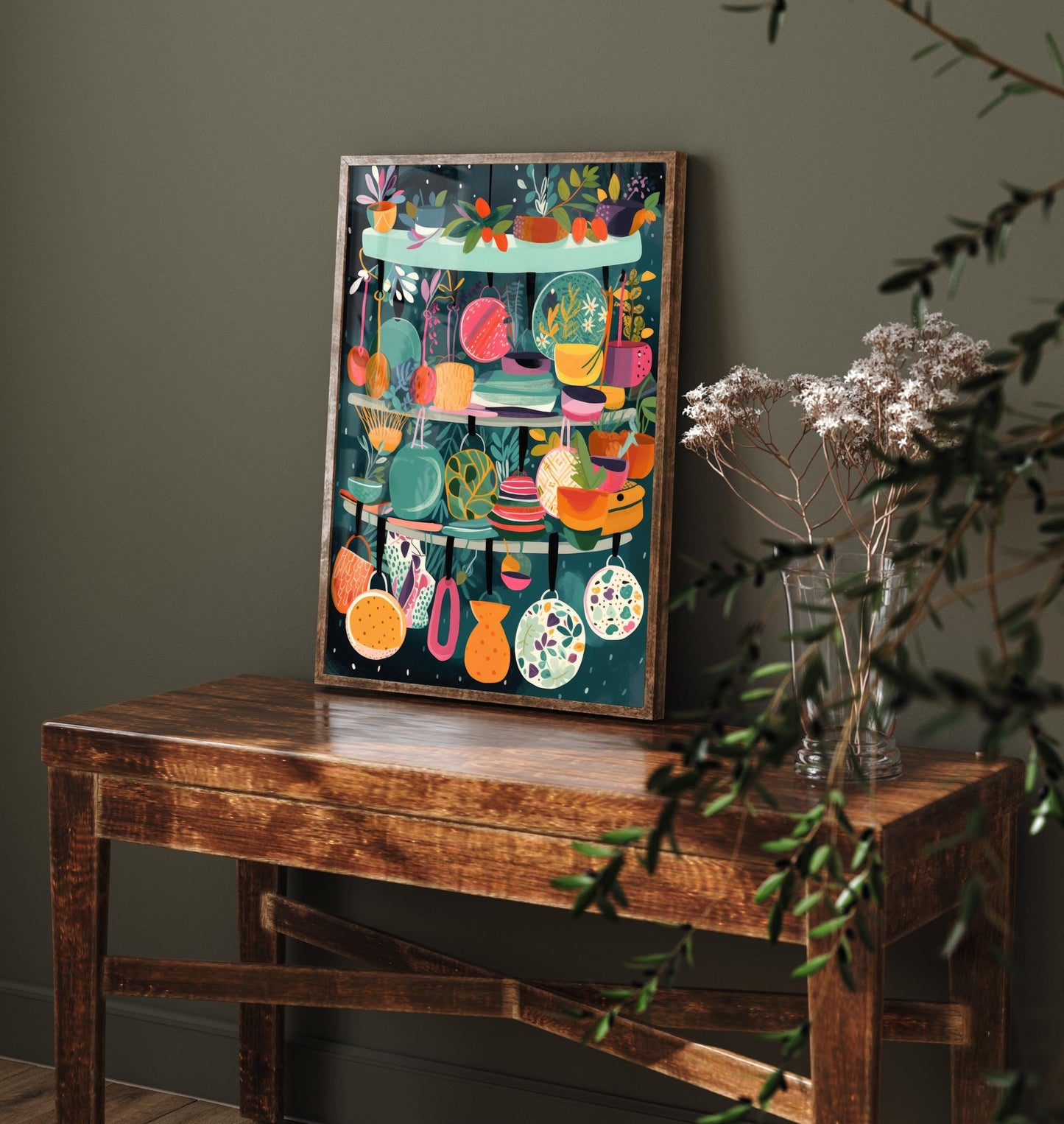 Pots and Pans Art Print - Kitchen Wall Art - Restaurant Décor - Cooking Poster - Utensil Painting - Fun Illustration 1/3