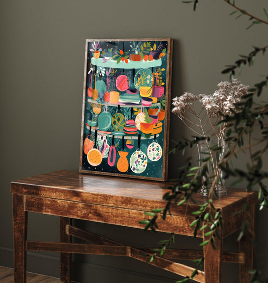 Pots and Pans Art Print - Kitchen Wall Art - Restaurant Décor - Cooking Poster - Utensil Painting - Fun Illustration 1/3