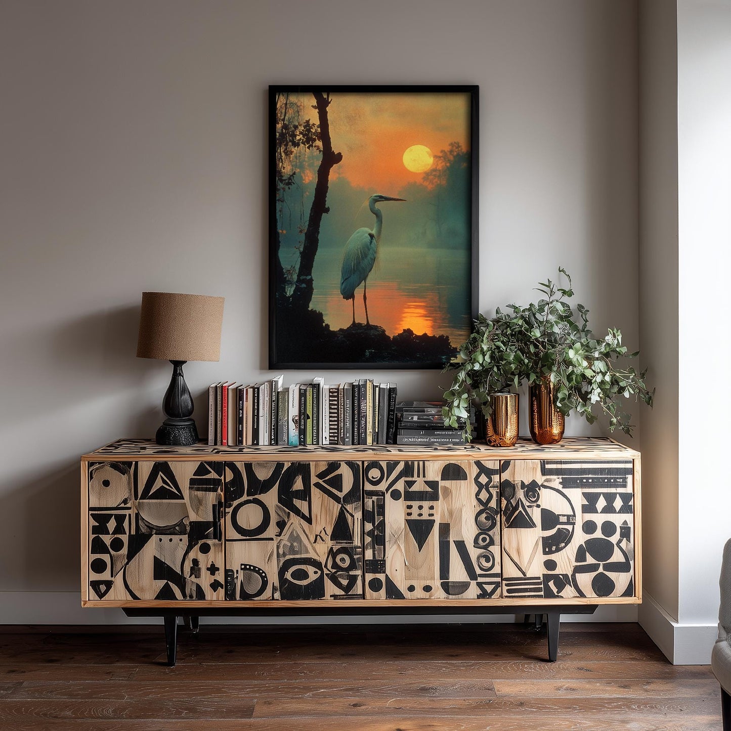 White Pelican at Sunset Art Print - Realistic African Safari Wildlife Painting - Photo Poster Gift