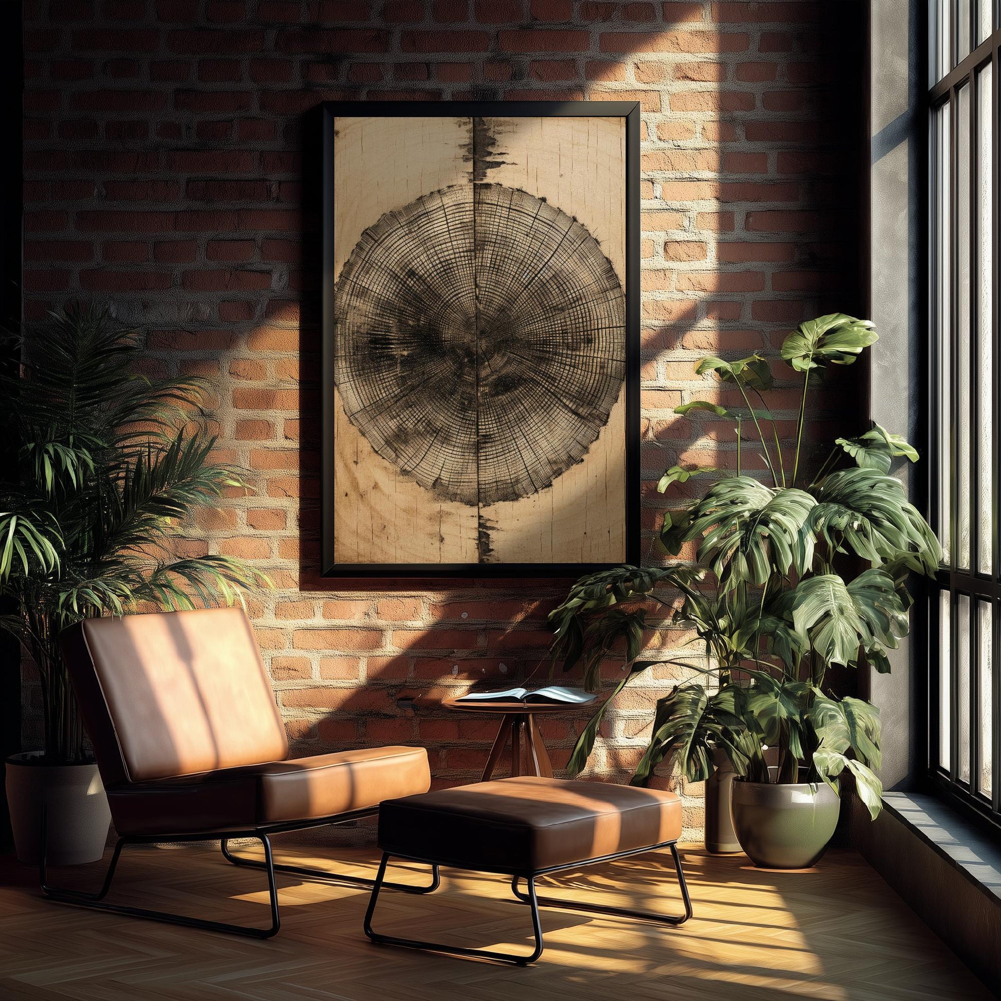 Tree Ring Stump Painting - Natural Pattern Art Print - Photo Poster Wall Gift Giclée Décor, Organic Wood Wooden Aged 3/3