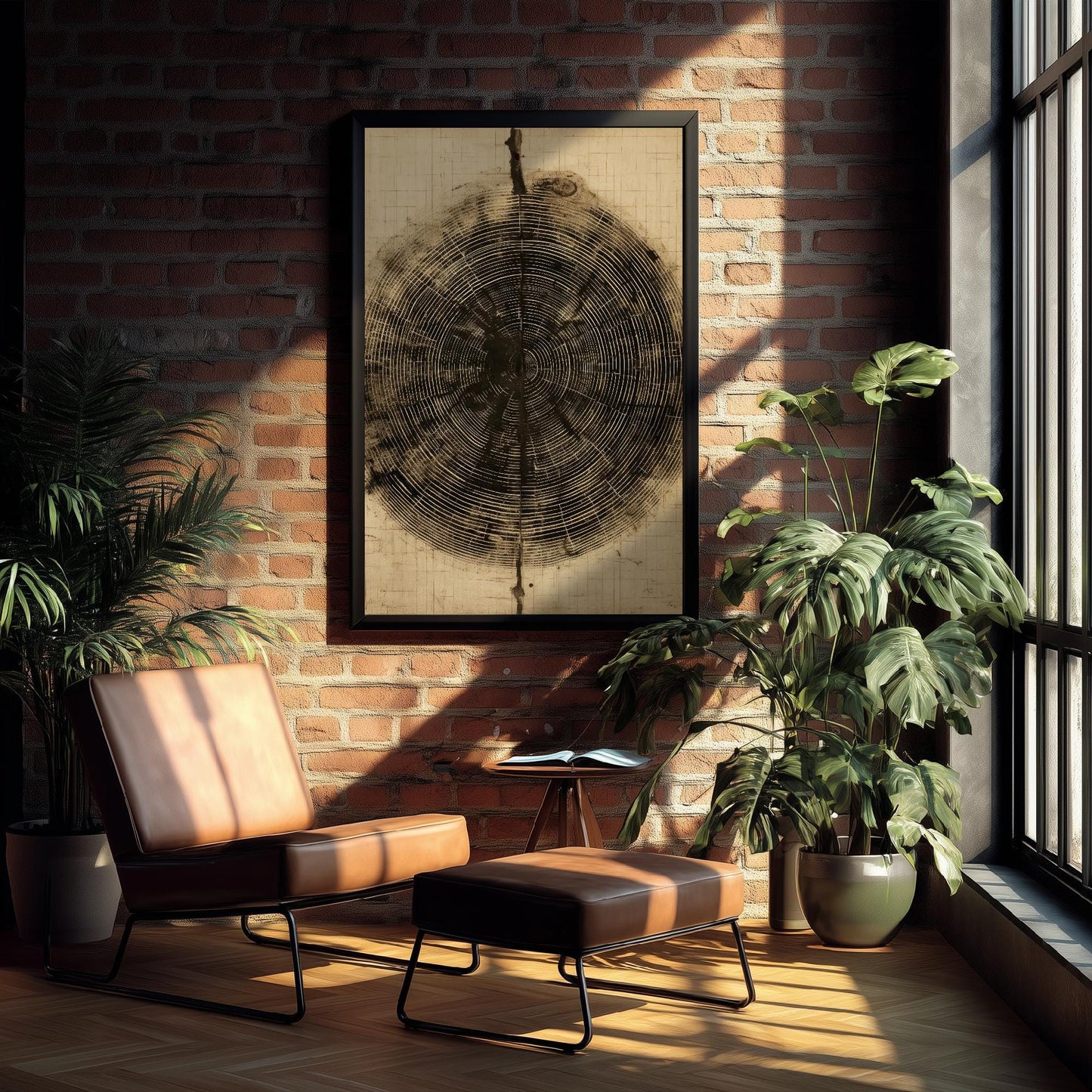 Tree Ring Stump Painting - Natural Pattern Art Print - Photo Poster Wall Gift Giclée Décor, Organic Wood Wooden Aged 2/3