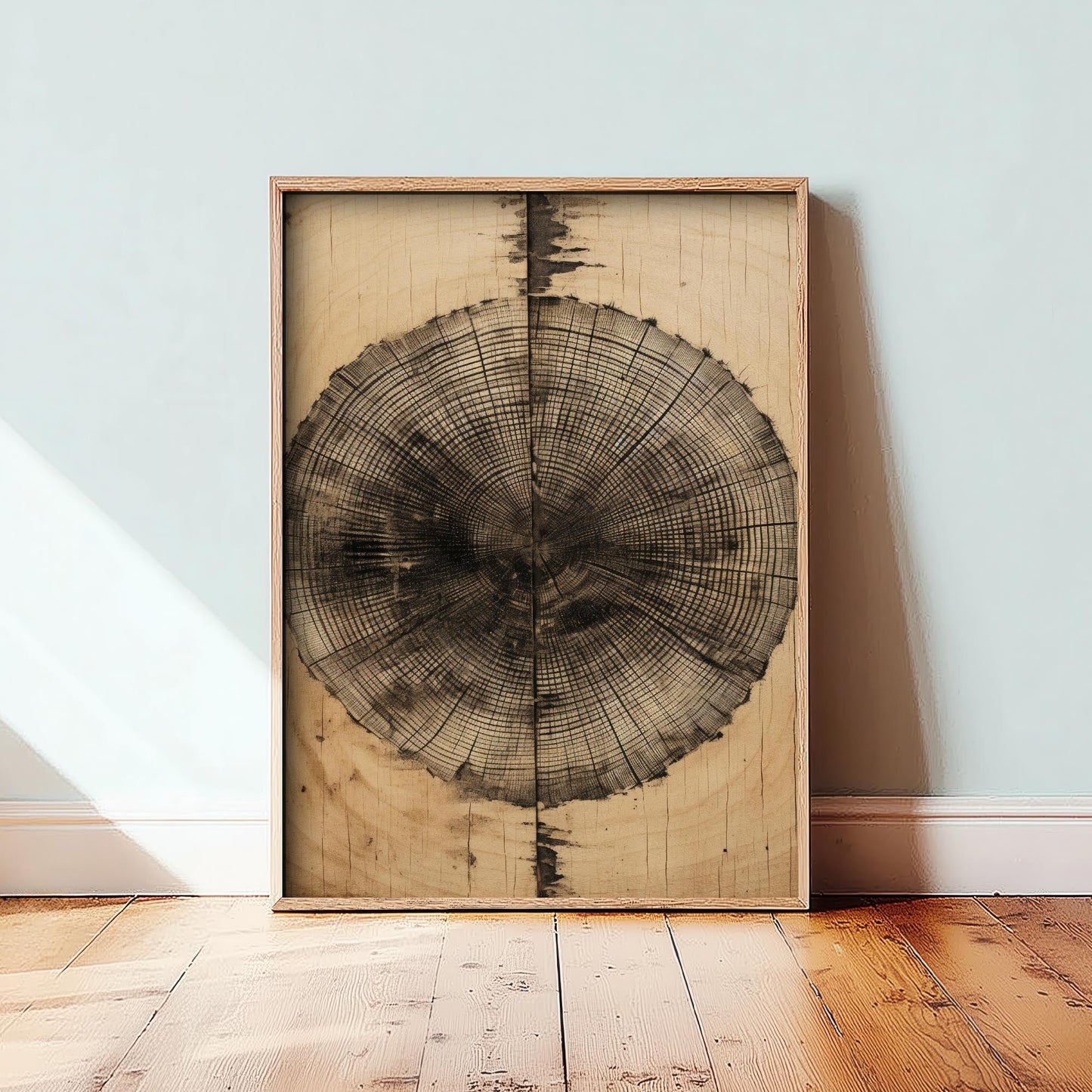 Tree Ring Stump Painting - Natural Pattern Art Print - Photo Poster Wall Gift Giclée Décor, Organic Wood Wooden Aged 3/3