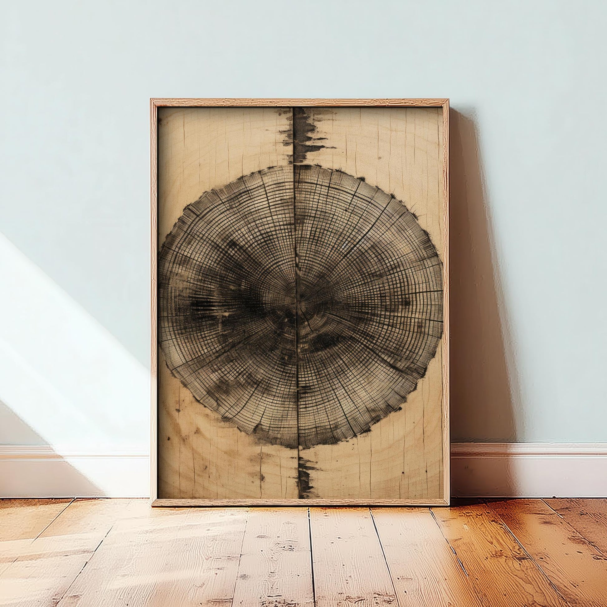 Tree Ring Stump Painting - Natural Pattern Art Print - Photo Poster Wall Gift Giclée Décor, Organic Wood Wooden Aged 3/3