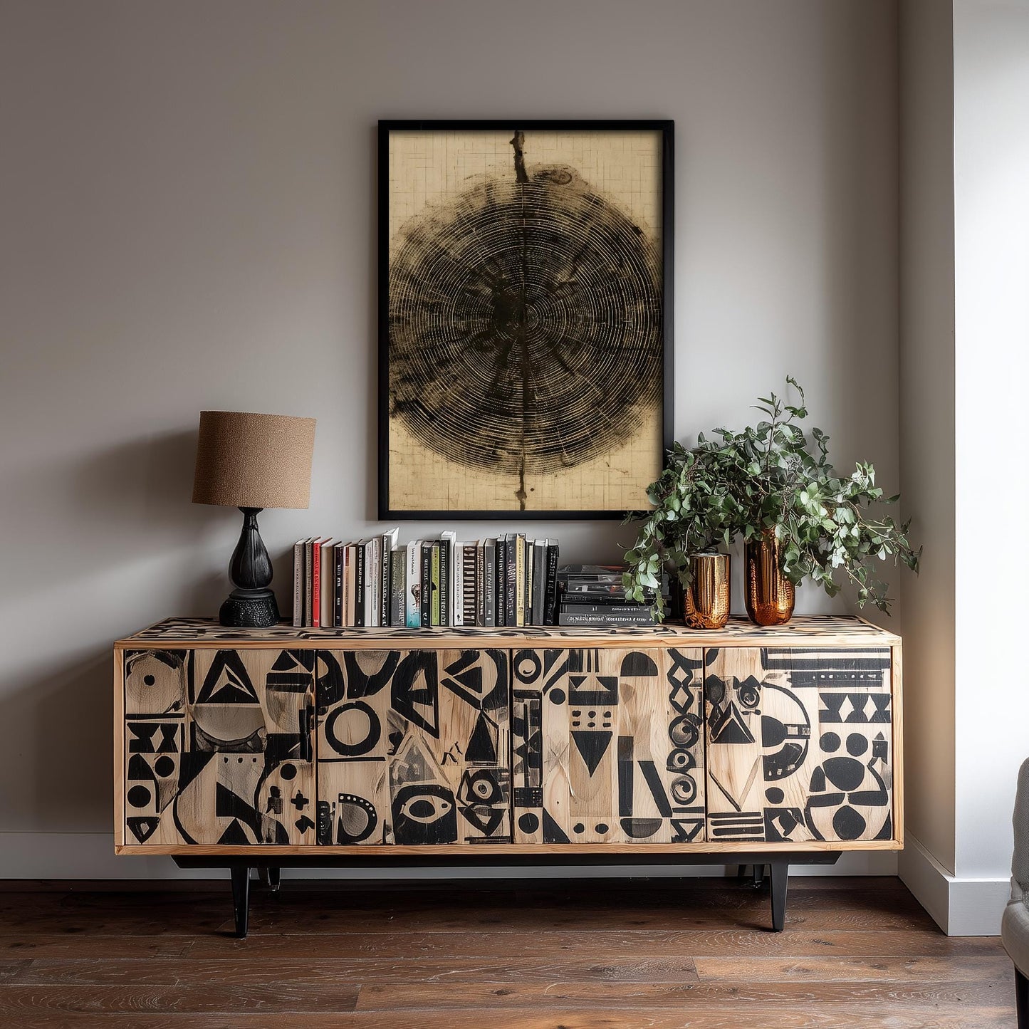 Tree Ring Stump Painting - Natural Pattern Art Print - Photo Poster Wall Gift Giclée Décor, Organic Wood Wooden Aged 2/3