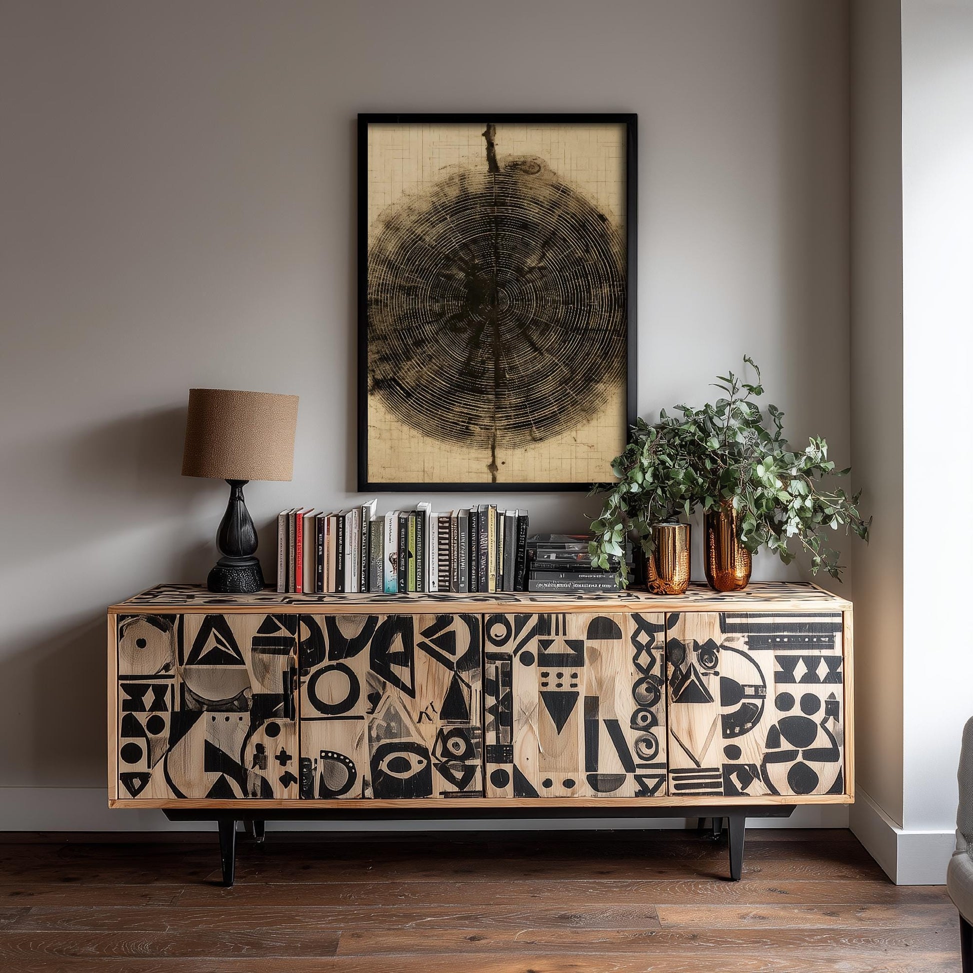 Tree Ring Stump Painting - Natural Pattern Art Print - Photo Poster Wall Gift Giclée Décor, Organic Wood Wooden Aged 2/3