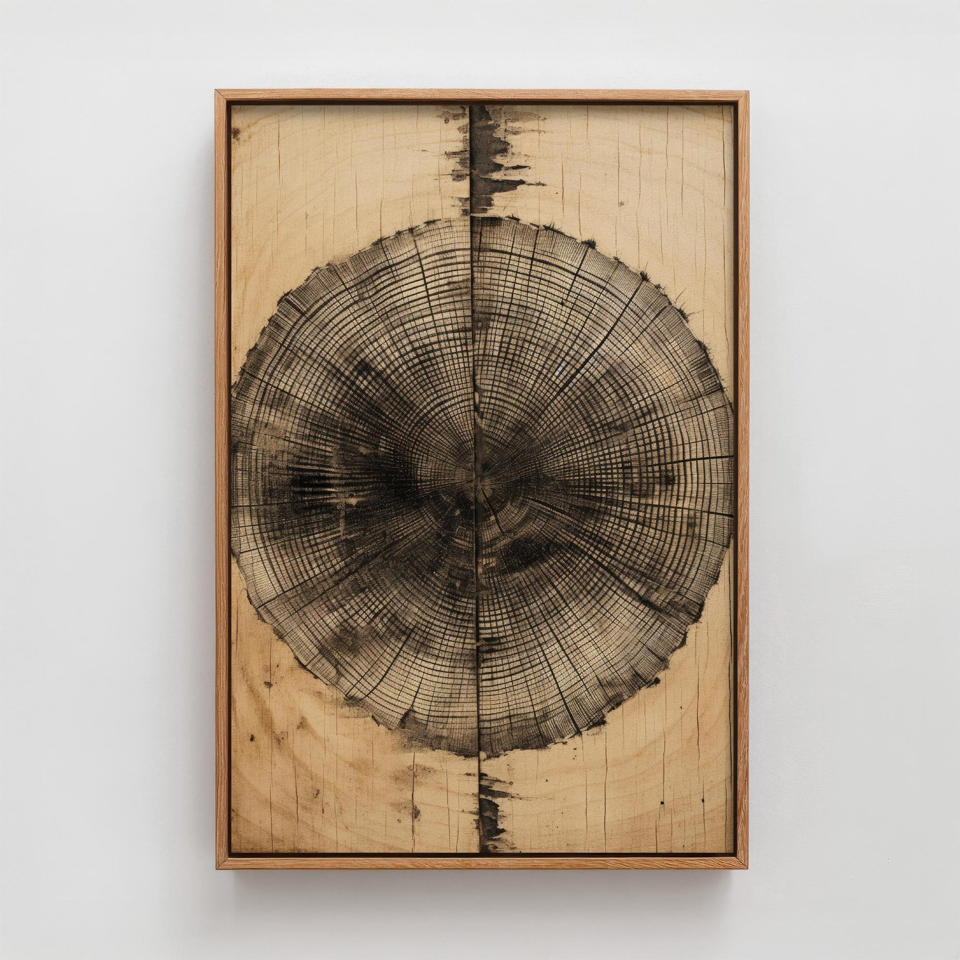 Tree Ring Stump Painting - Natural Pattern Art Print - Photo Poster Wall Gift Giclée Décor, Organic Wood Wooden Aged 3/3