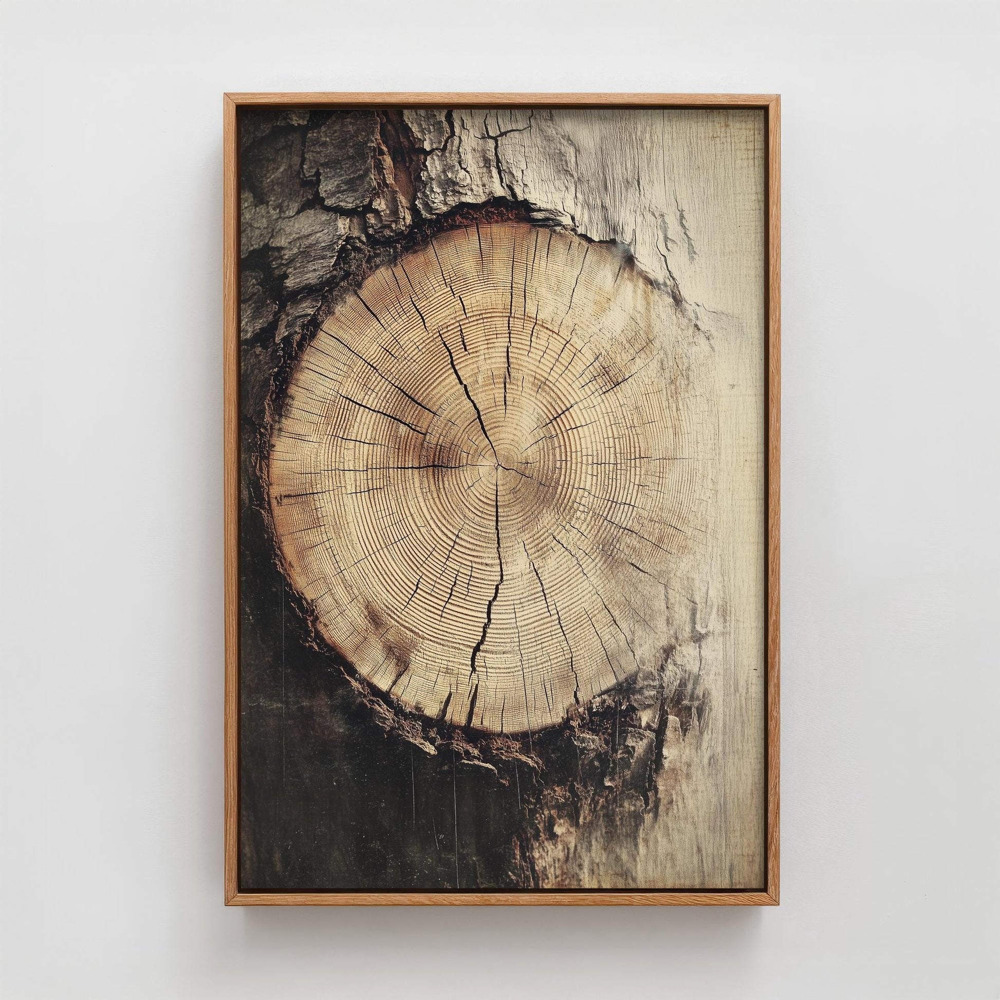 Tree Rings Stumps Painting V2 - Natural Pattern Art Print - Photo Poster Wall Gift Giclée Décor, Organic Wood Wooden Aged 1/3