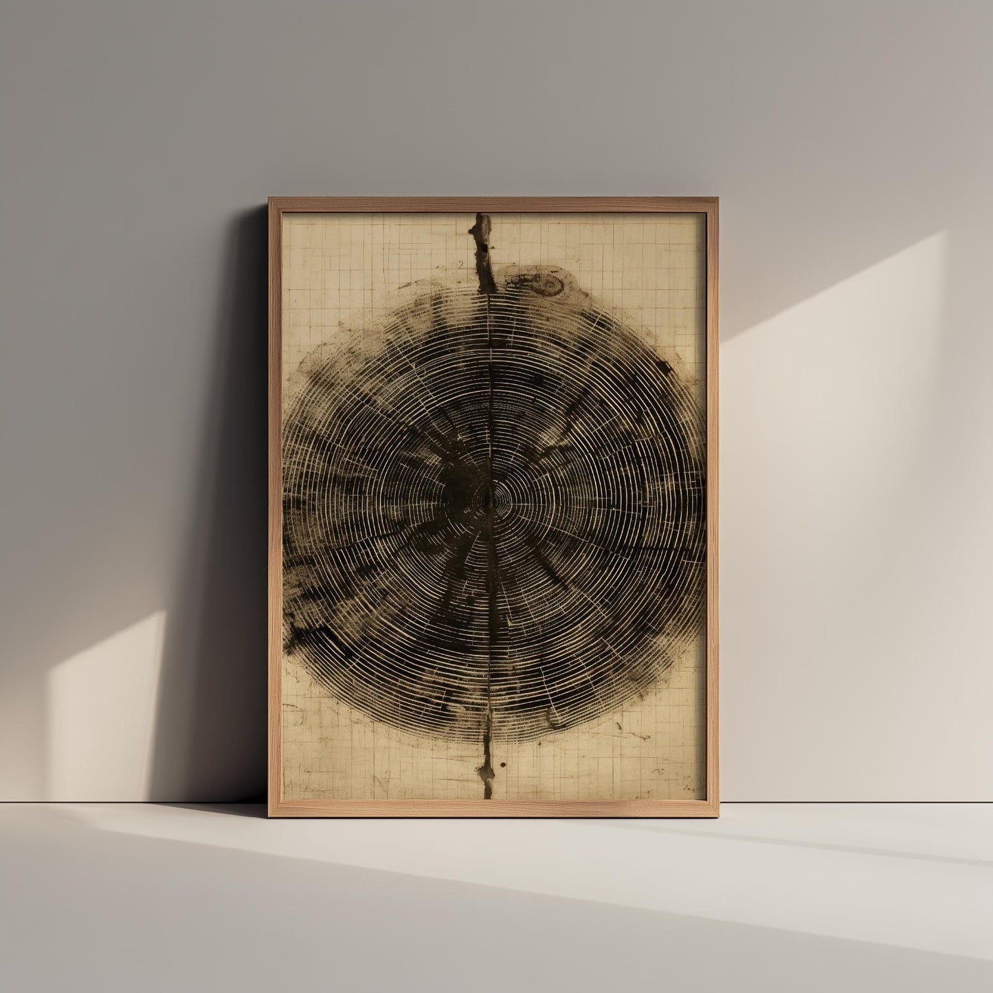 Tree Ring Stump Painting - Natural Pattern Art Print - Photo Poster Wall Gift Giclée Décor, Organic Wood Wooden Aged 2/3