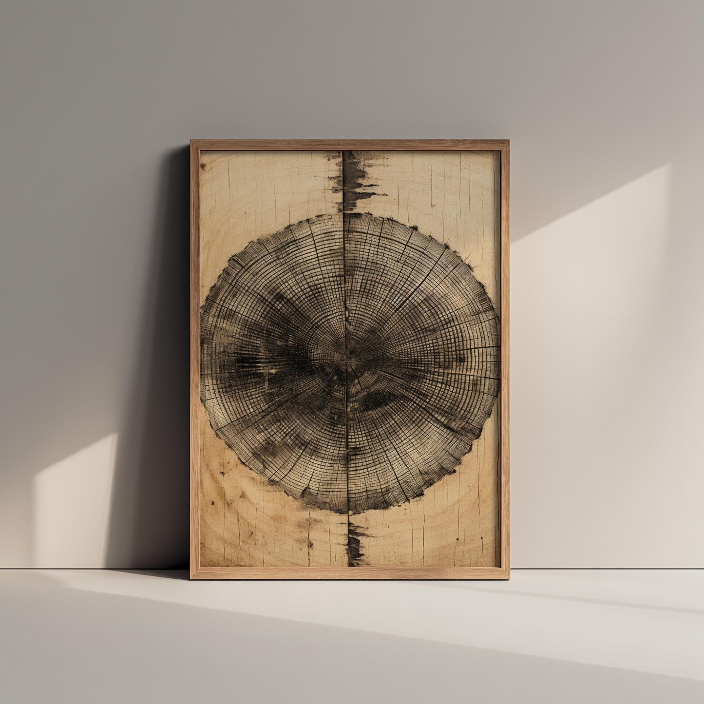 Tree Ring Stump Painting - Natural Pattern Art Print - Photo Poster Wall Gift Giclée Décor, Organic Wood Wooden Aged 3/3