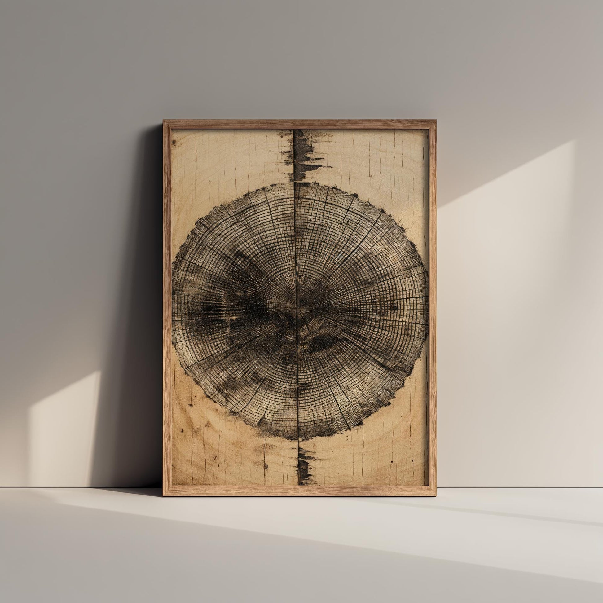 Tree Ring Stump Painting - Natural Pattern Art Print - Photo Poster Wall Gift Giclée Décor, Organic Wood Wooden Aged 3/3