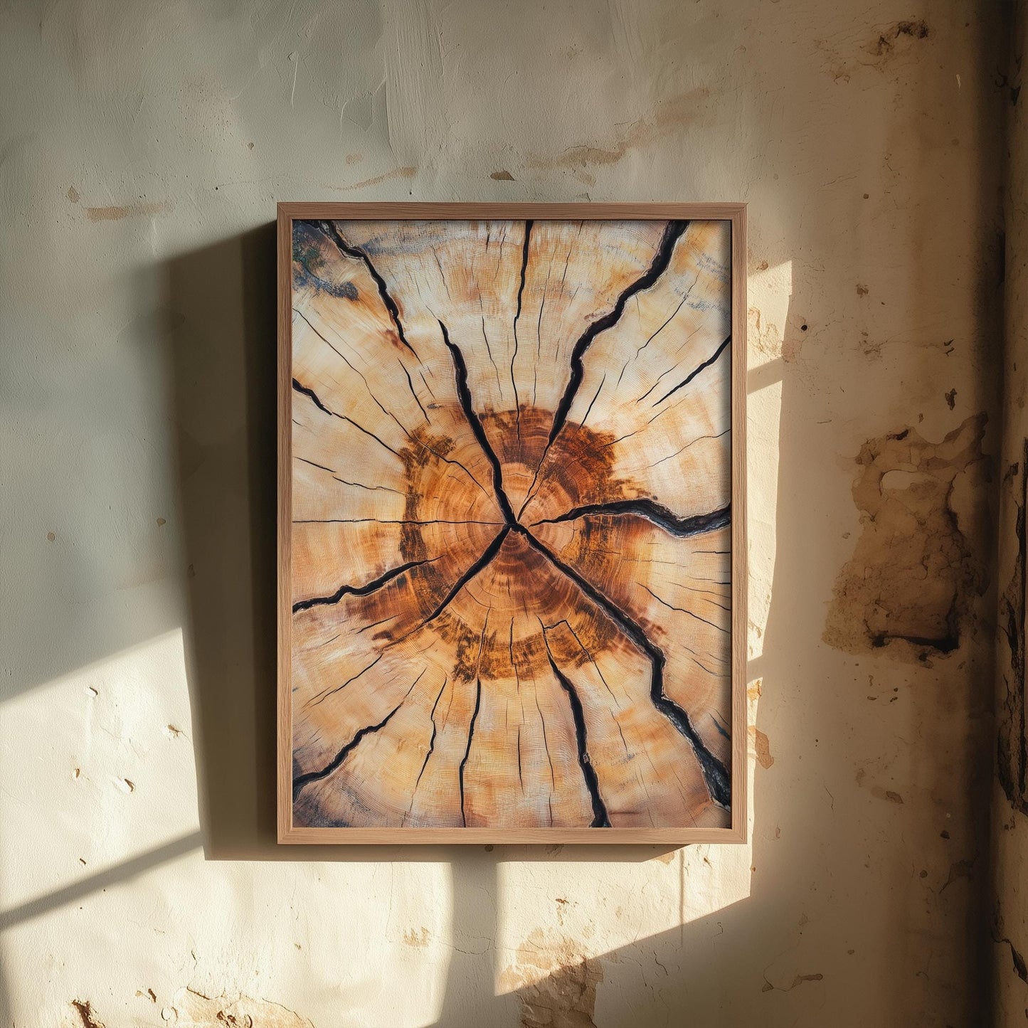 Tree Rings Stumps Painting V5 - Natural Pattern Art Print - Photo Poster Wall Gift Giclée Décor, Organic Wood Wooden Aged 2/3