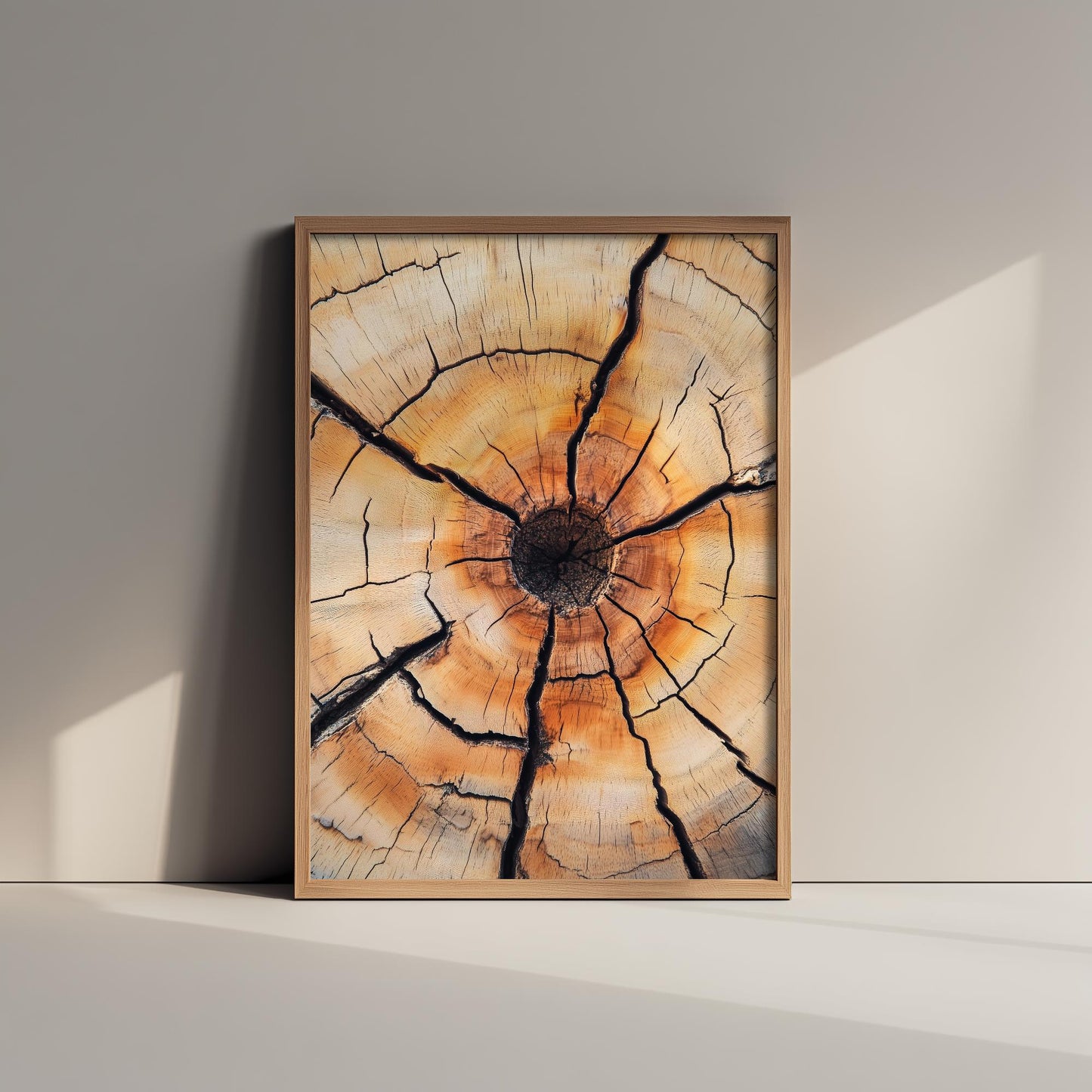Tree Rings Stumps Painting V5 - Natural Pattern Art Print - Photo Poster Wall Gift Giclée Décor, Organic Wood Wooden Aged 1/3