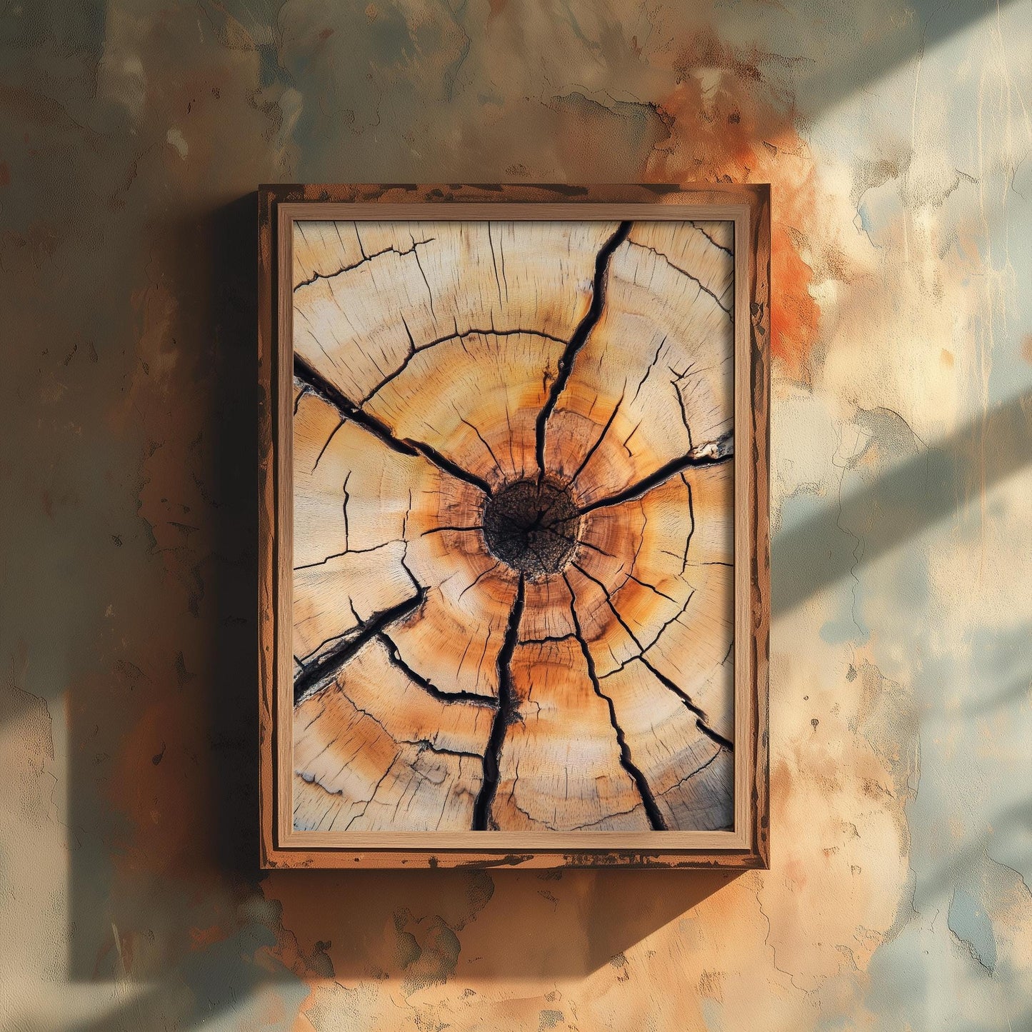 Tree Rings Stumps Painting V5 - Natural Pattern Art Print - Photo Poster Wall Gift Giclée Décor, Organic Wood Wooden Aged 1/3