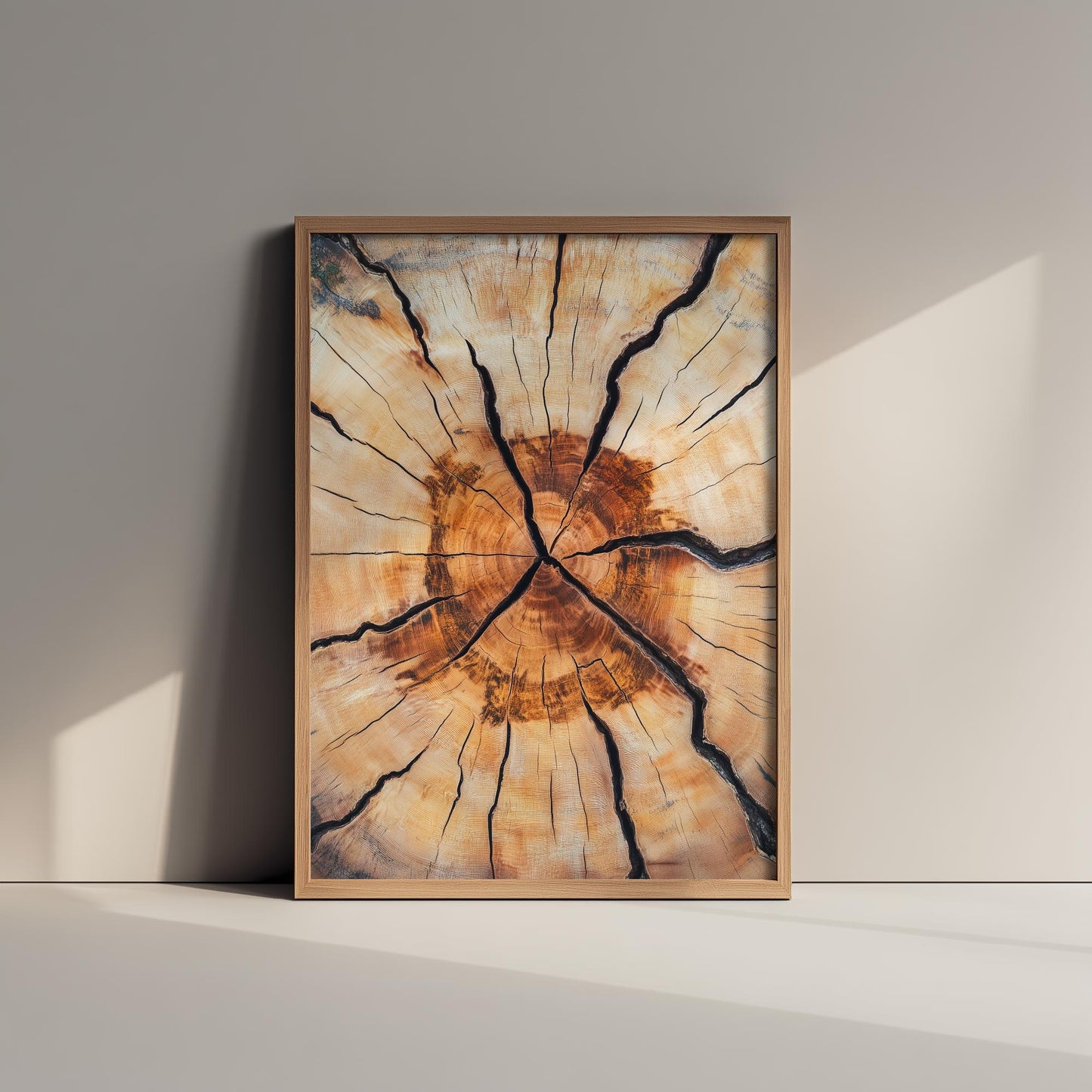 Tree Rings Stumps Painting V5 - Natural Pattern Art Print - Photo Poster Wall Gift Giclée Décor, Organic Wood Wooden Aged 2/3