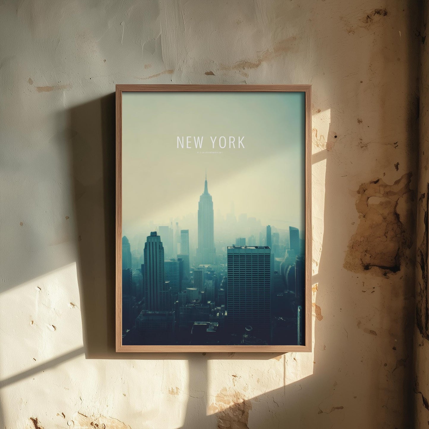 New York Minimalist Skyline Poster - Modern Travel Art Print - Painting Gift Map Retro