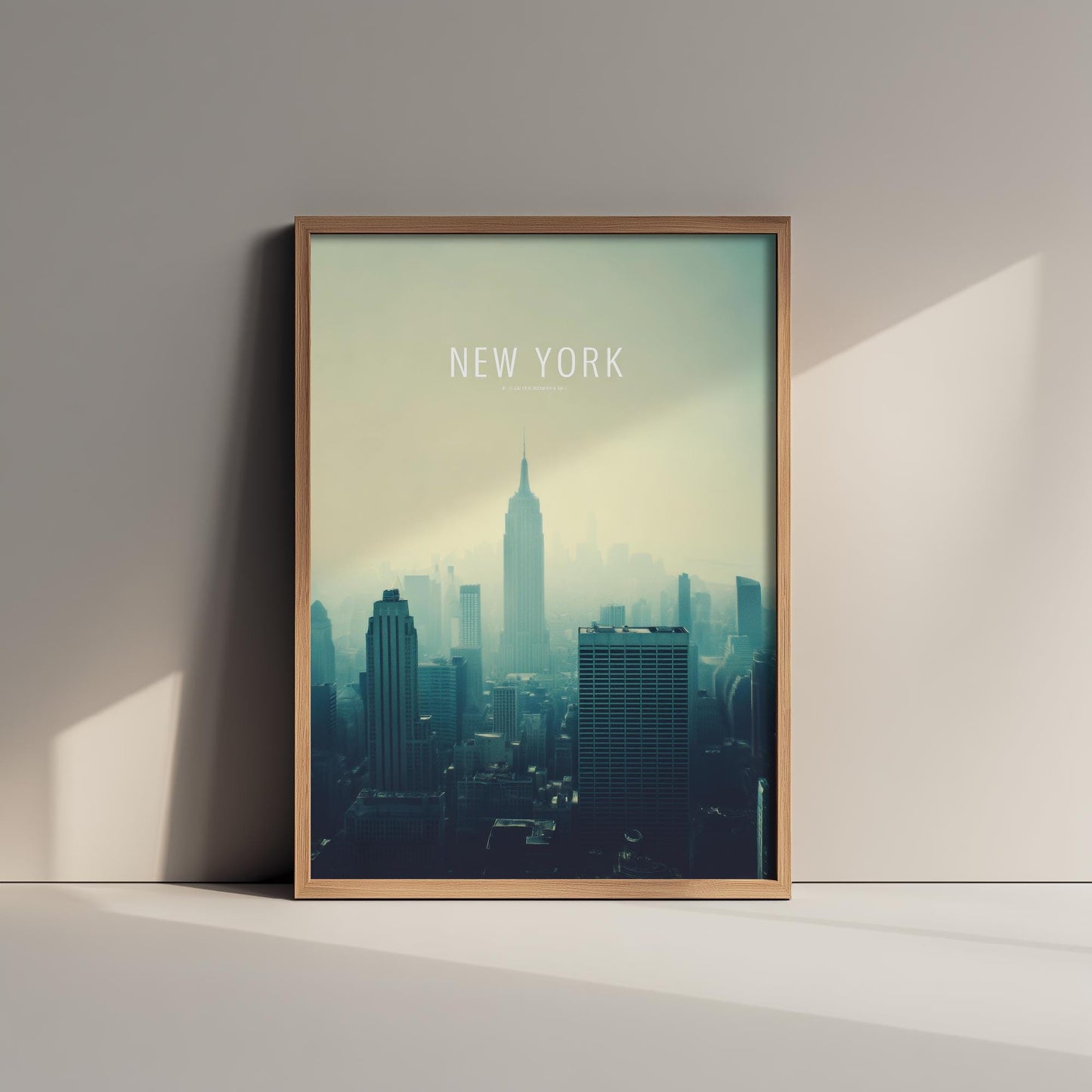 New York Minimalist Skyline Poster - Modern Travel Art Print - Painting Gift Map Retro