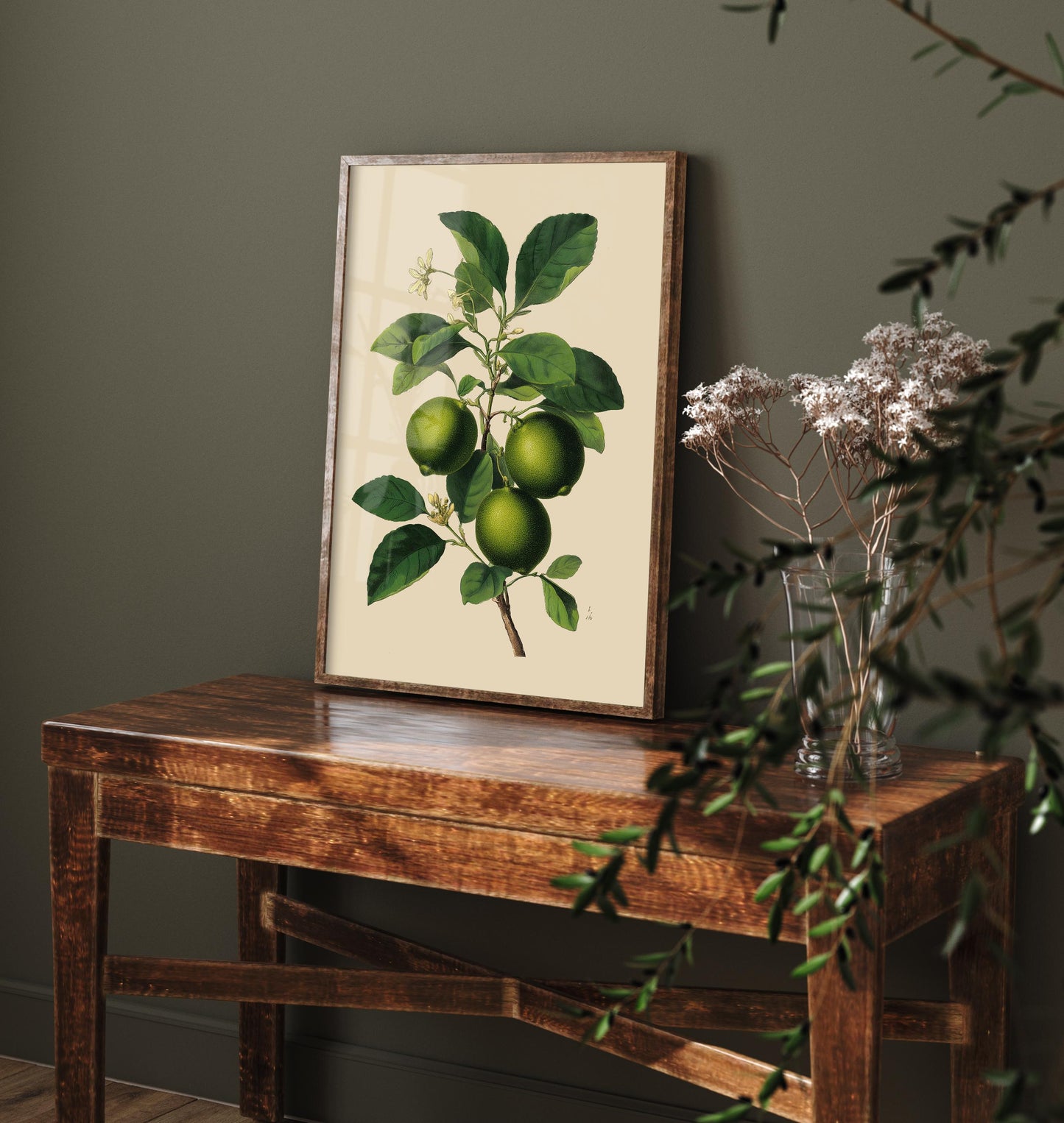 Limes Vintage Botanical Fruit Art Print - Painting - Poster Cooking Kitchen