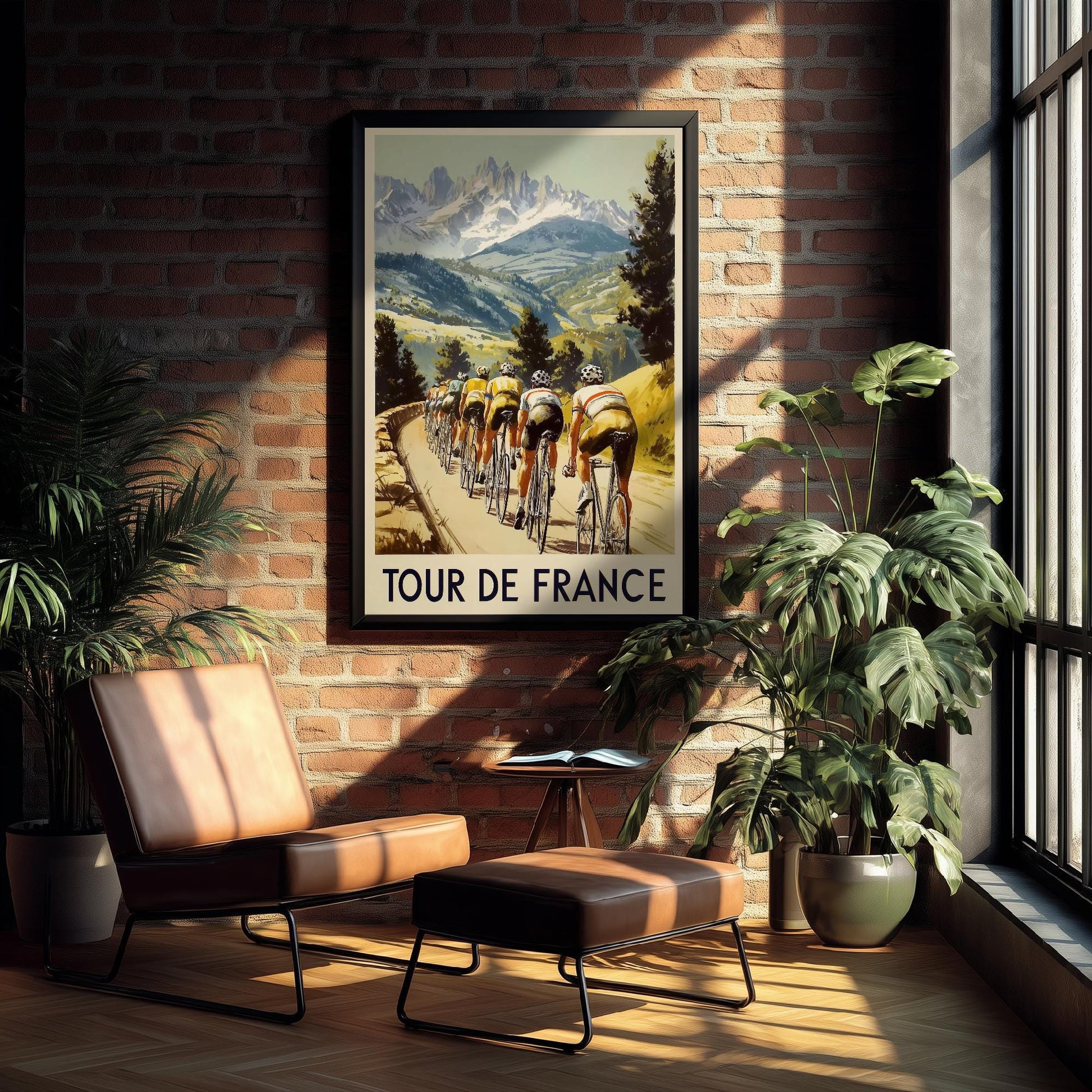 Tour de France Vintage Cycling Poster - Art Print - Bicycle Painting Gift Grand Tour Road