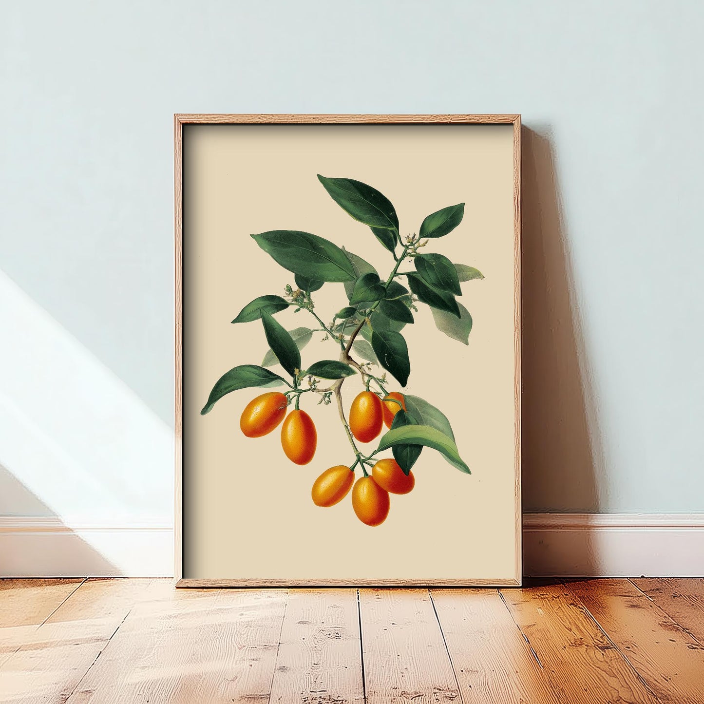 Kumquats Vintage Botanical Fruit Art Print - Painting - Poster Cooking Kitchen