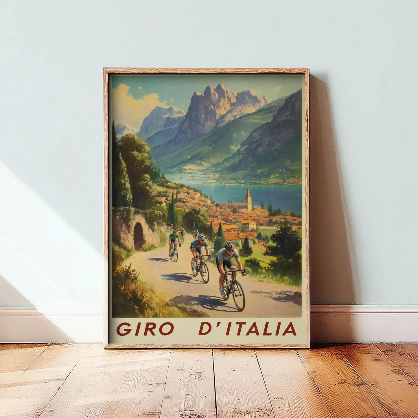Giro D'Italia Vintage Cycling Poster - Art Print - Bicycle Painting Gift Grand Tour Road