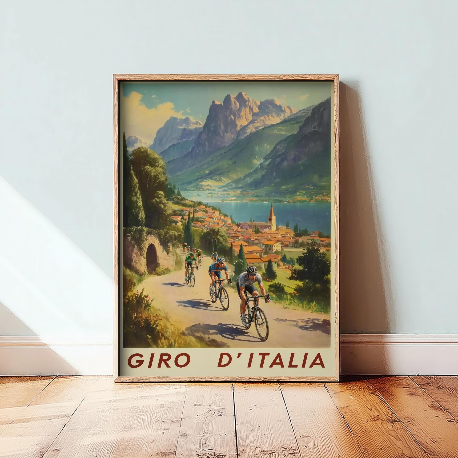 Giro D'Italia Vintage Cycling Poster - Art Print - Bicycle Painting Gift Grand Tour Road
