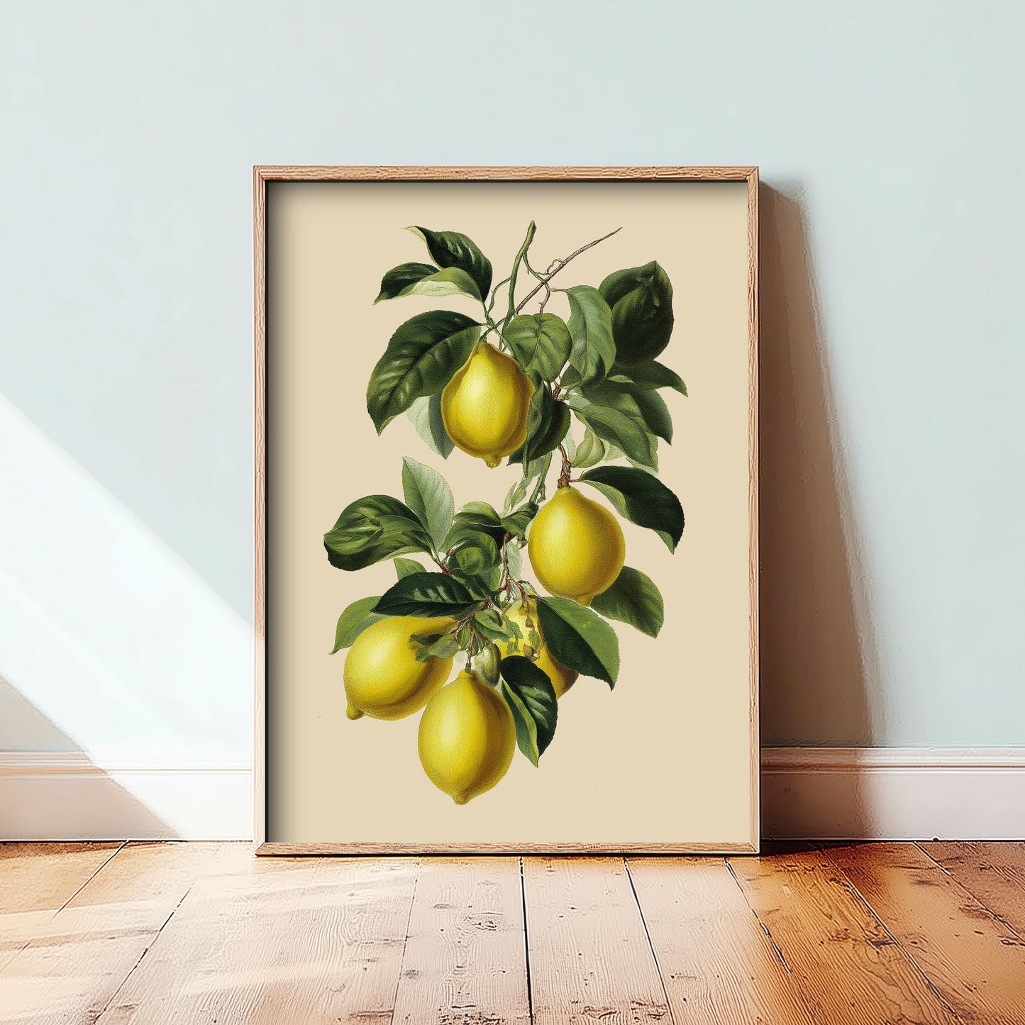 Lemons Vintage Botanical Fruit Art Print - Painting - Poster Cooking Kitchen