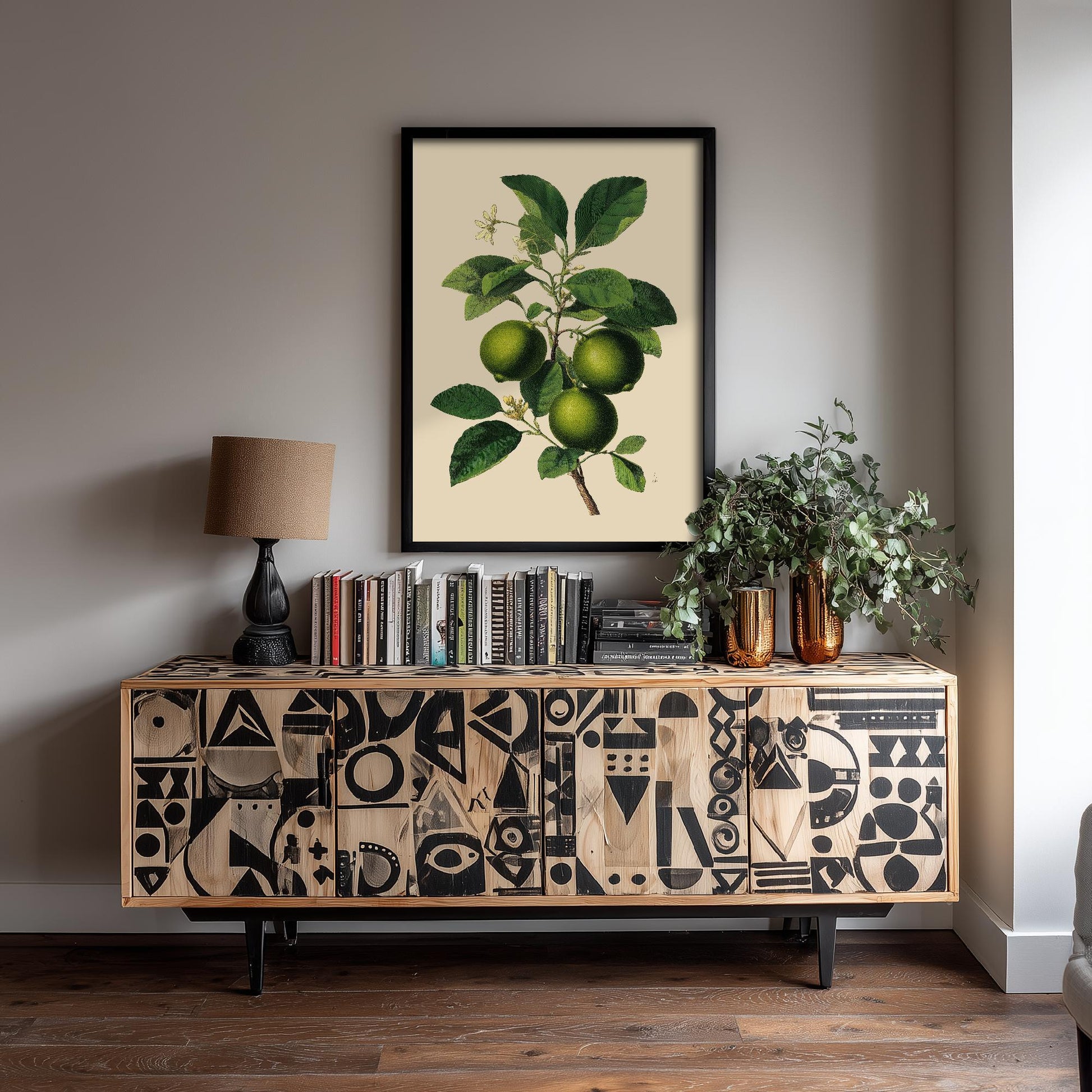 Limes Vintage Botanical Fruit Art Print - Painting - Poster Cooking Kitchen