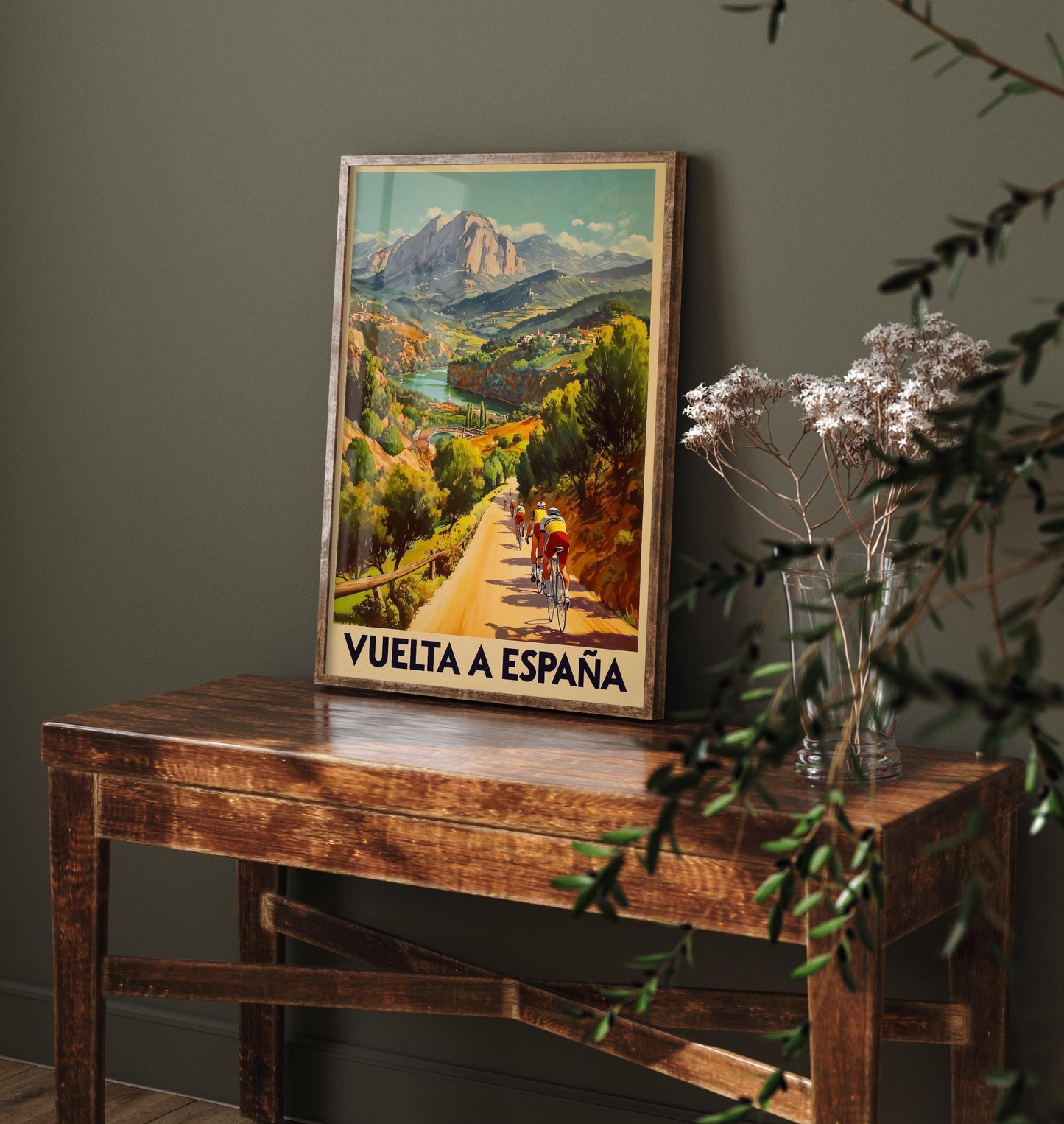 Vuelta a Espana Vintage Cycling Poster - Art Print - Bicycle Painting Gift Grand Tour Road