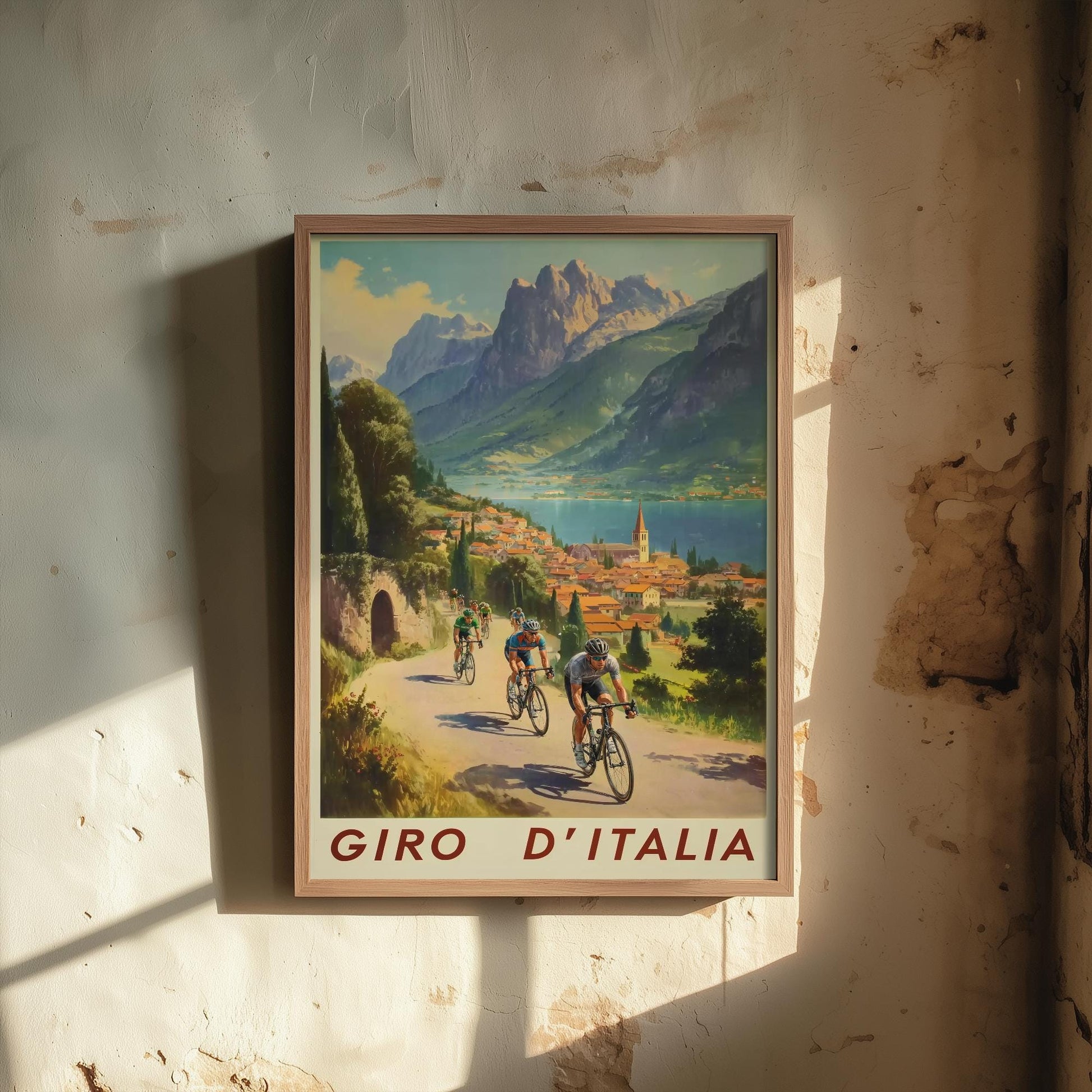 Giro D'Italia Vintage Cycling Poster - Art Print - Bicycle Painting Gift Grand Tour Road