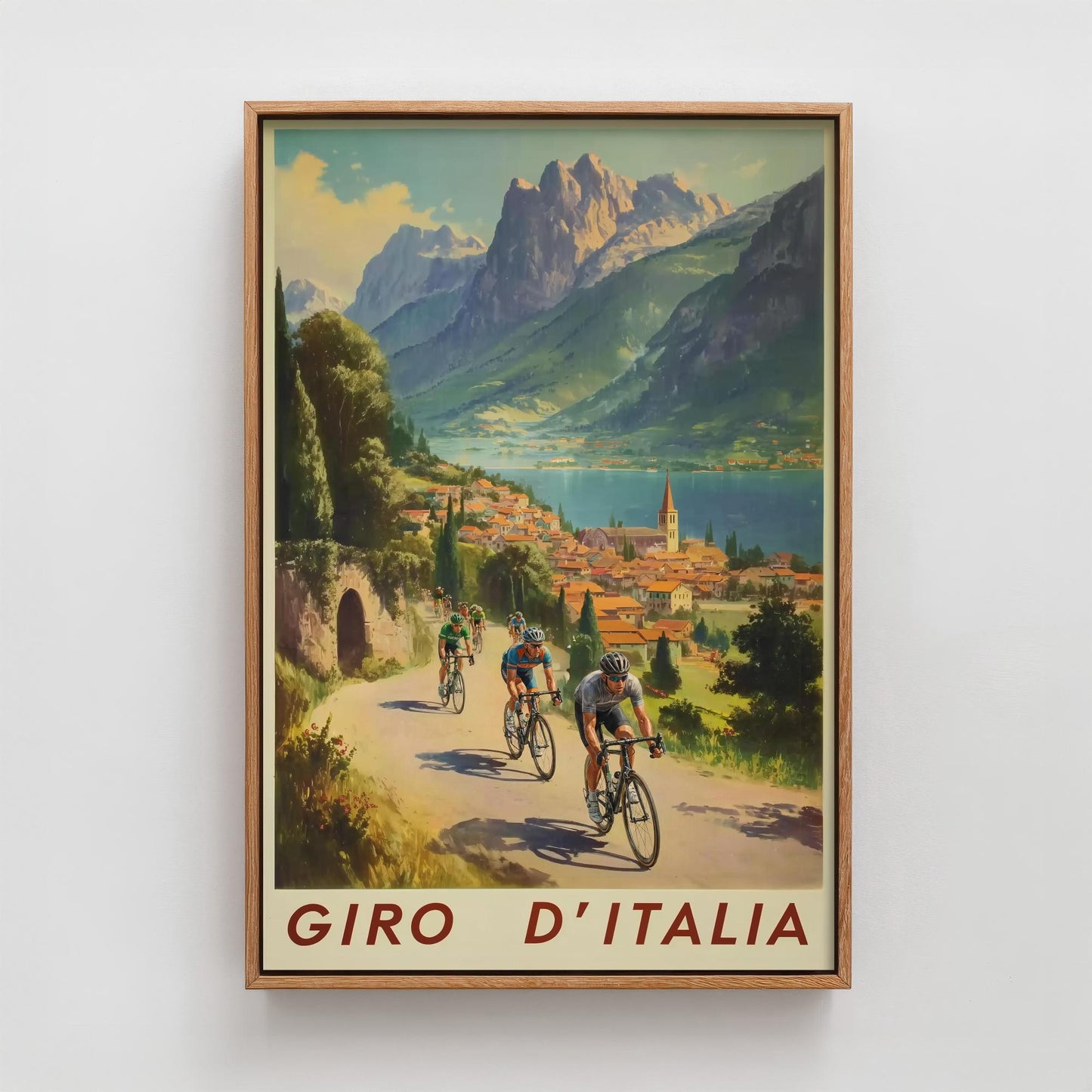 Giro D'Italia Vintage Cycling Poster - Art Print - Bicycle Painting Gift Grand Tour Road