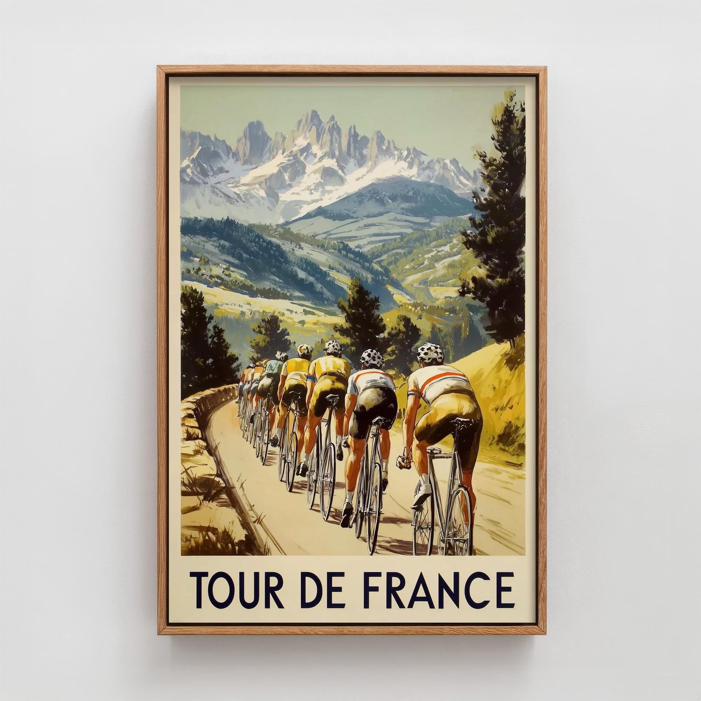 Tour de France Vintage Cycling Poster - Art Print - Bicycle Painting Gift Grand Tour Road