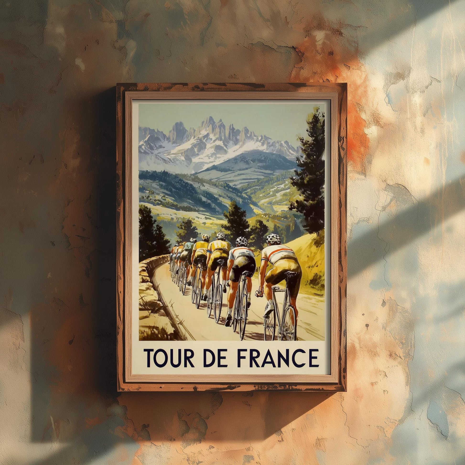 Tour de France Vintage Cycling Poster - Art Print - Bicycle Painting Gift Grand Tour Road