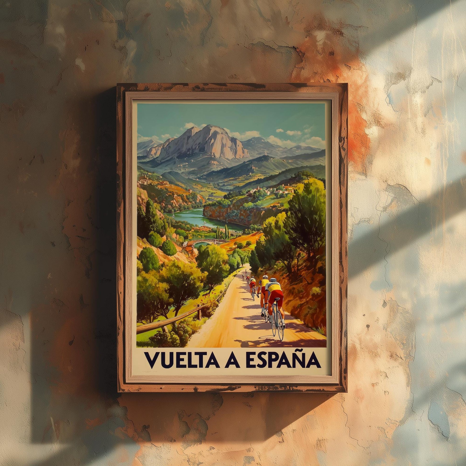 Vuelta a Espana Vintage Cycling Poster - Art Print - Bicycle Painting Gift Grand Tour Road