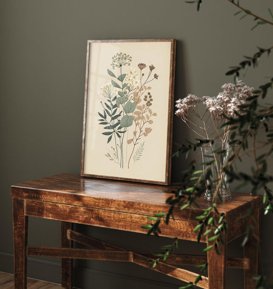 Vintage Flower Print - Floral Plants - Painting Photo Poster Wall Art Gift Museum Giclee Daisies Ferns Botanical 3/3