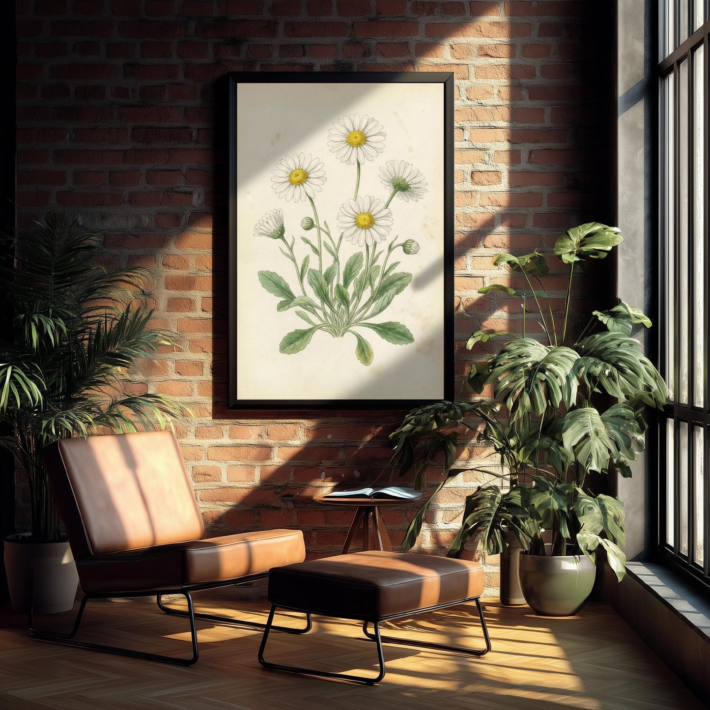 Daisy Vintage Flower Print - Floral Plants - Painting Photo Poster Wall Art Gift Bouquet Botanical