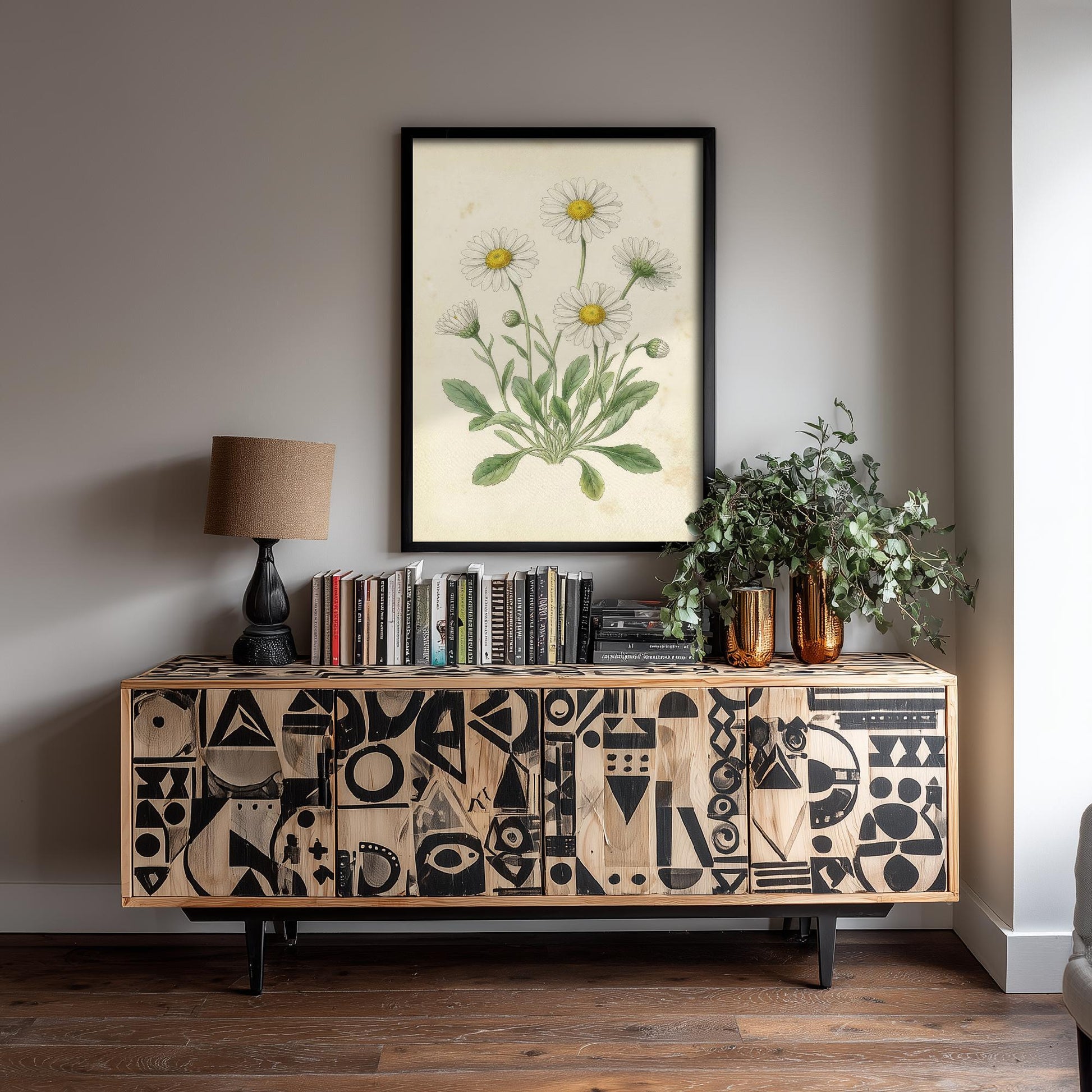 Daisy Vintage Flower Print - Floral Plants - Painting Photo Poster Wall Art Gift Bouquet Botanical